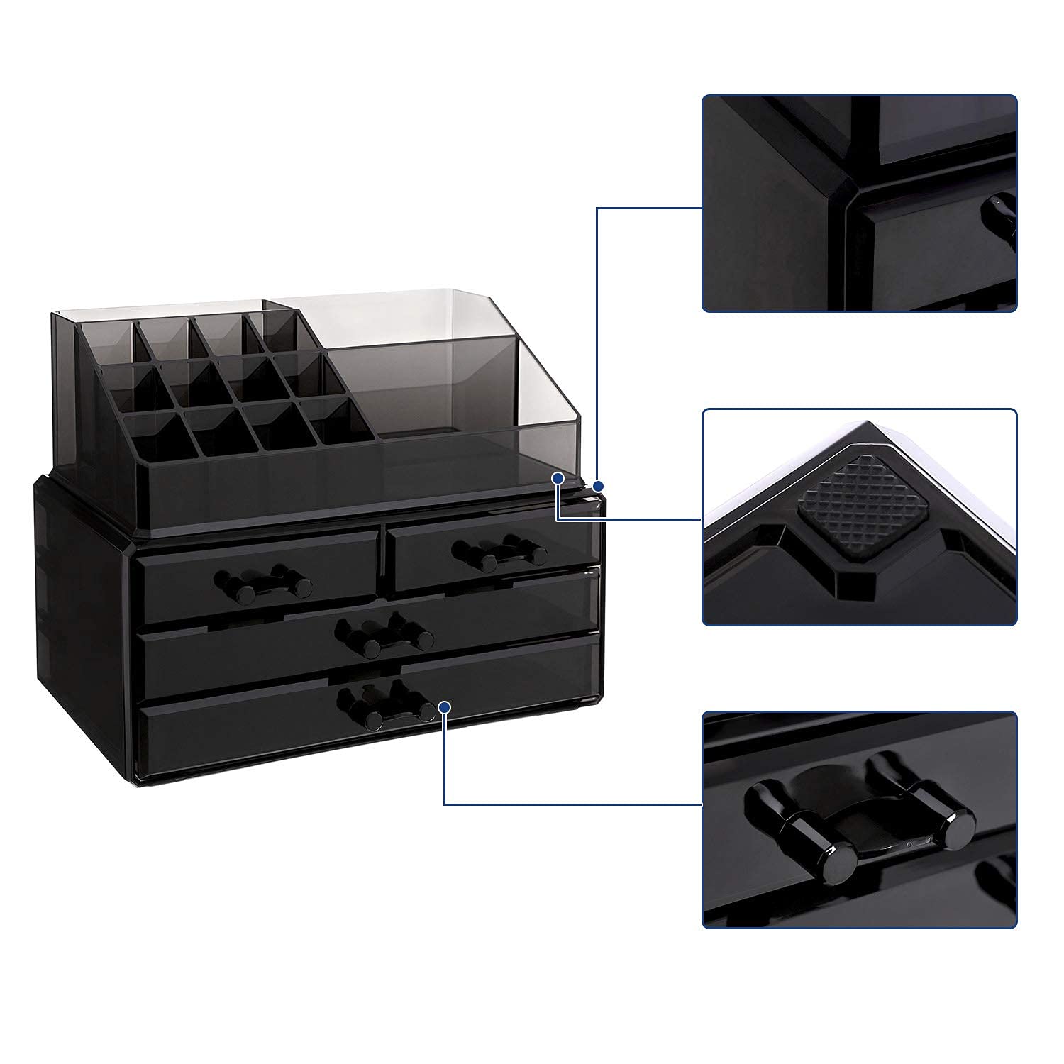 songmics-kosmetik-organizer-jka007bk-medium-schwarz-aus-acryl-mit-schubladen image 5