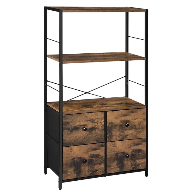 songmics-lgs044b02-b-cherregal-mit-schubladen-industrial-rustikales-braun-schwar image 1