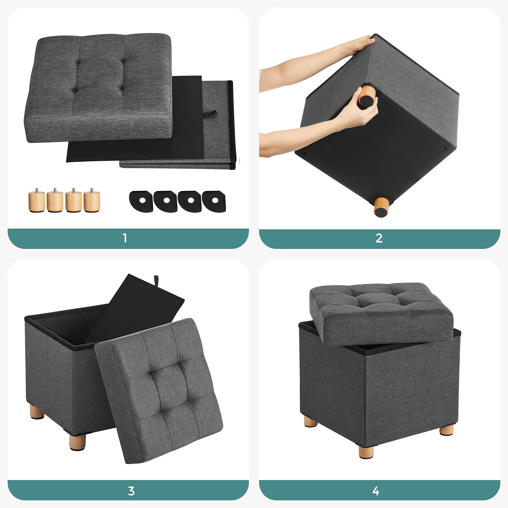 songmics-sitzhocker-mit-stauraum-lsf14gyz-38-x-38-cm-schiefergrau-bis-300-kg image 7
