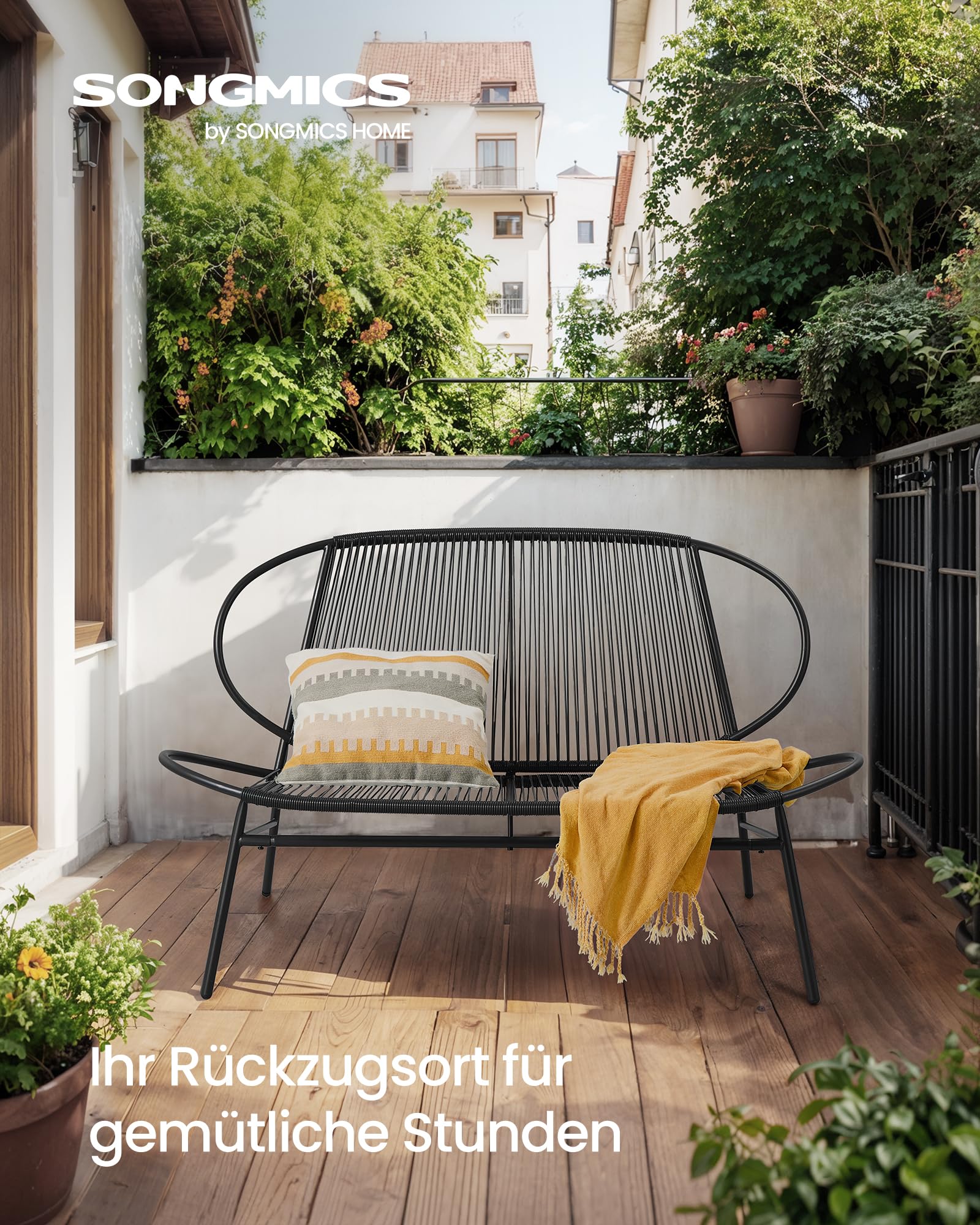 songmics-gartenbank-2-sitzer-pe-rattan-138-5-cm-tintenschwarz-ggf0026b01 image 2