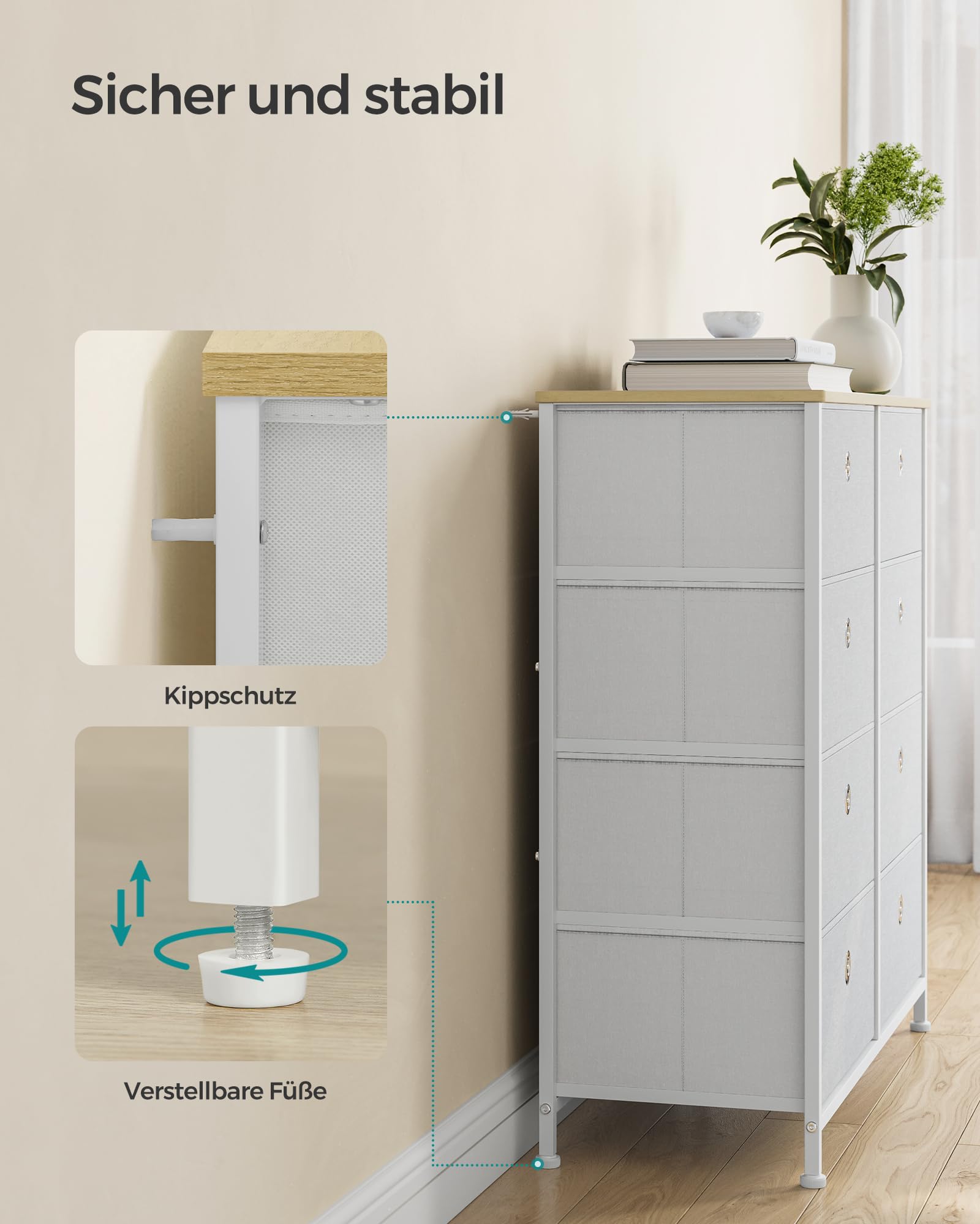 songmics-kommode-lts024w57-8-stoffschubladen-metallrahmen-cremewei-eiche image 7