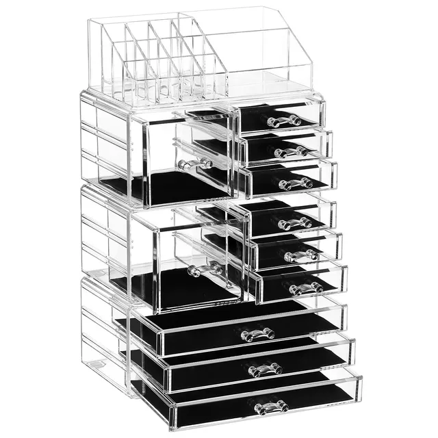 songmics-make-up-organizer-xxl-4in1-jka017tp-transparent-11-schubladen-15-f-cher image 1