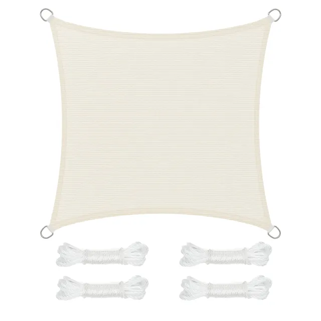 songmics-sonnensegel-quadratisch-2-x-2-m-hdpe-beige-gss22iv image 1
