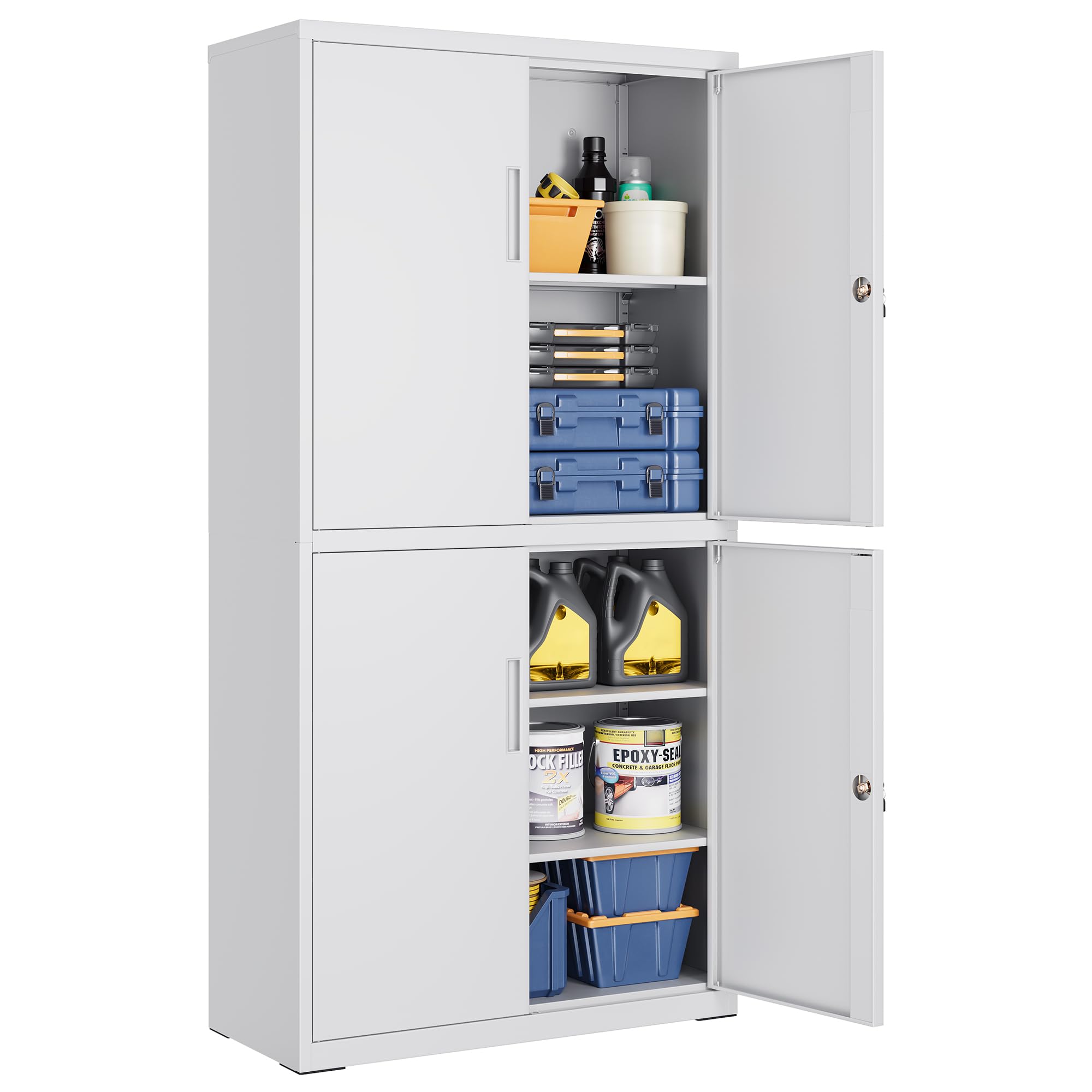 songmics-aktenschrank-omc016b01-stahlschrank-40-x-80-x-180-cm-5-ebenen-4-t-ren-m image 8