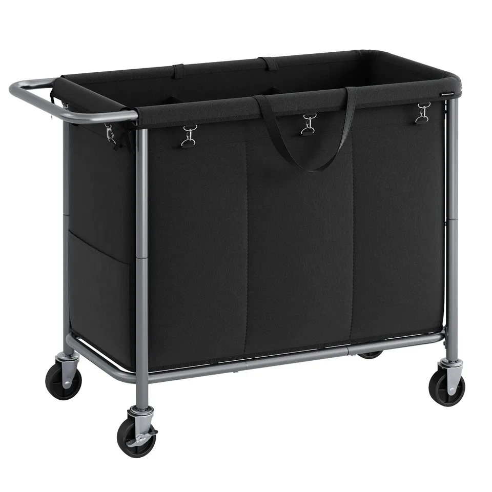 songmics-w-schekorb-3-f-cher-200-liter-mit-rollen-tintenschwarz-rls005b01 image 1