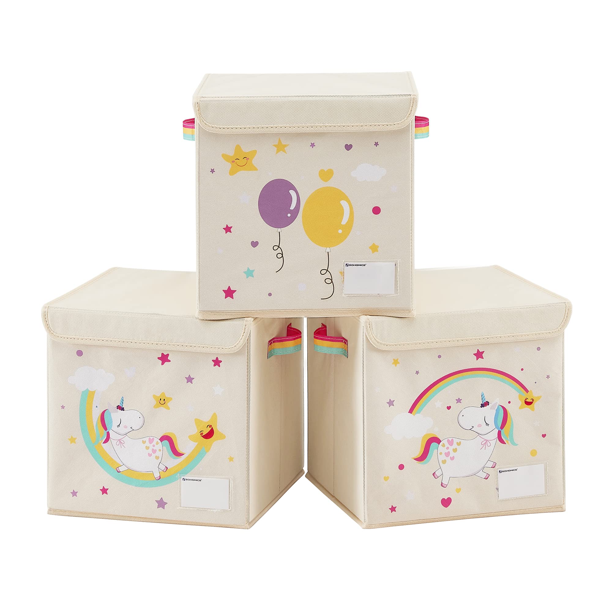 songmics-aufbewahrungsbox-mit-deckel-3er-set-30-x-30-x-30-cm-einh-rner-beige image 1