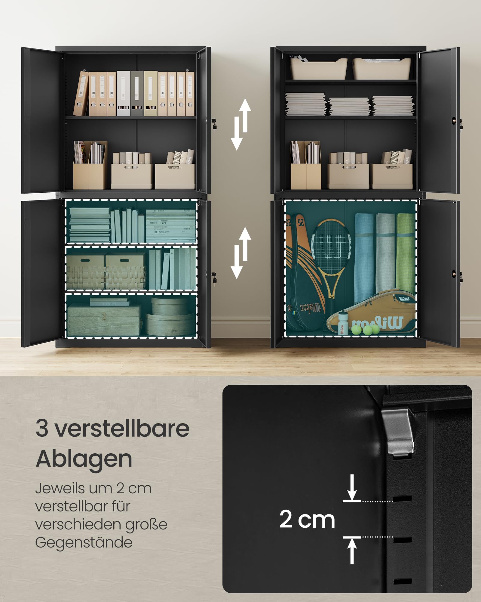 songmics-aktenschrank-omc016b01-stahlschrank-40-x-80-x-180-cm-5-ebenen-4-t-ren-m image 5