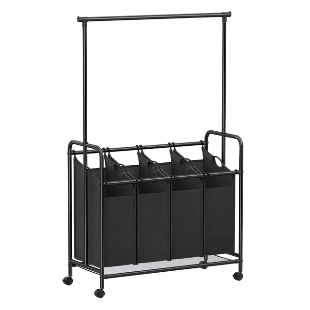 songmics-w-schesortierer-4x50-l-mit-rollen-schwarz-rls44b image 1