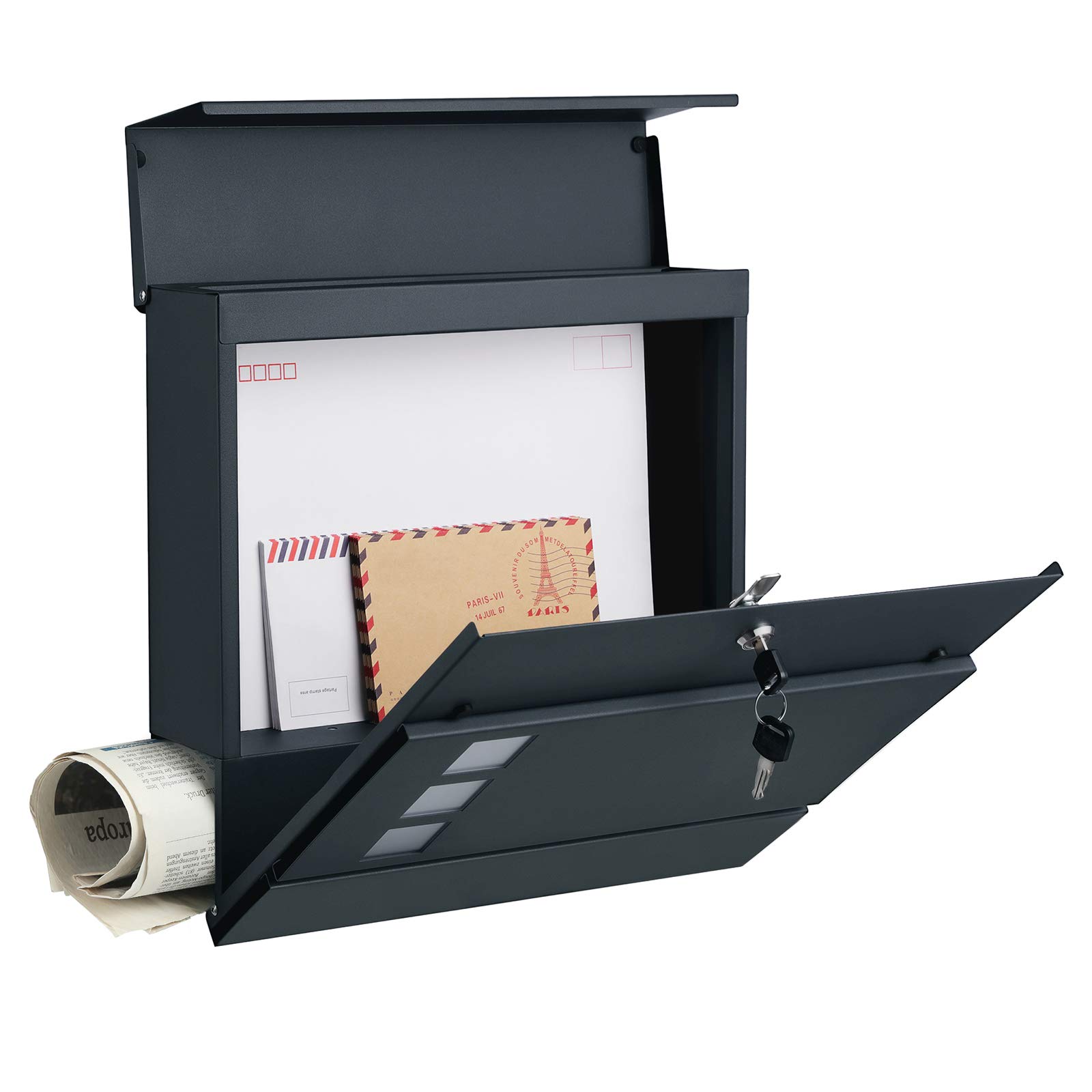 songmics-xxl-briefkasten-mit-zeitungsfach-anthrazit-gmb052g01 image 4