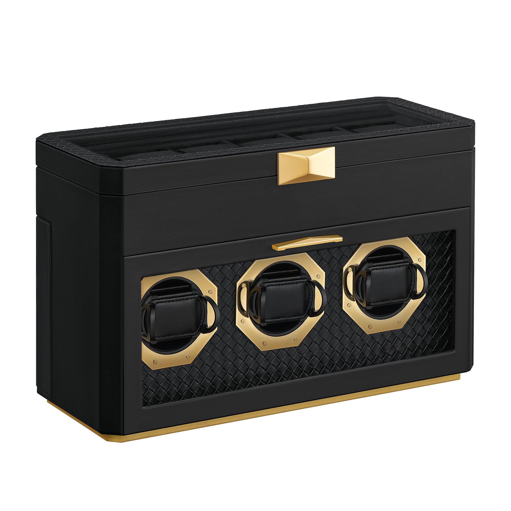 songmics-home-ronne-uhrenbox-9-uhren-glasfenster-schwarz-jwb026b01 image 1