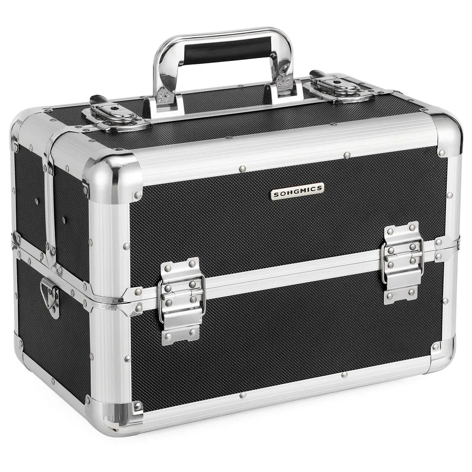 songmics-kosmetikkoffer-xxl-alu-36-5-cm-schwarz image 1