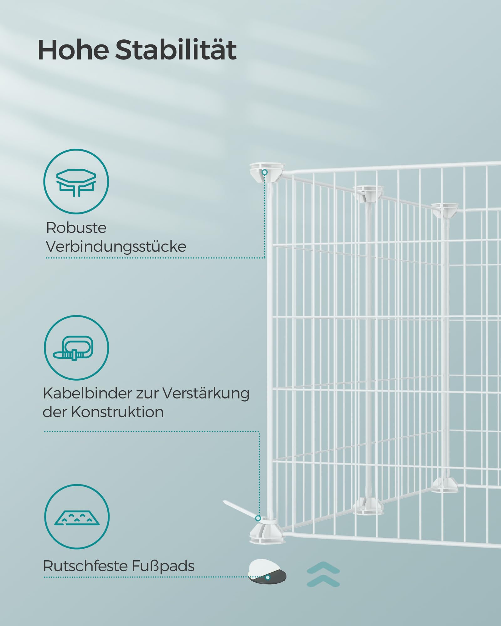 songmics-freilauf-diy-kleintiergehege-lpi001w01-metallgitter-123-x-63-x-41-cm-we image 8
