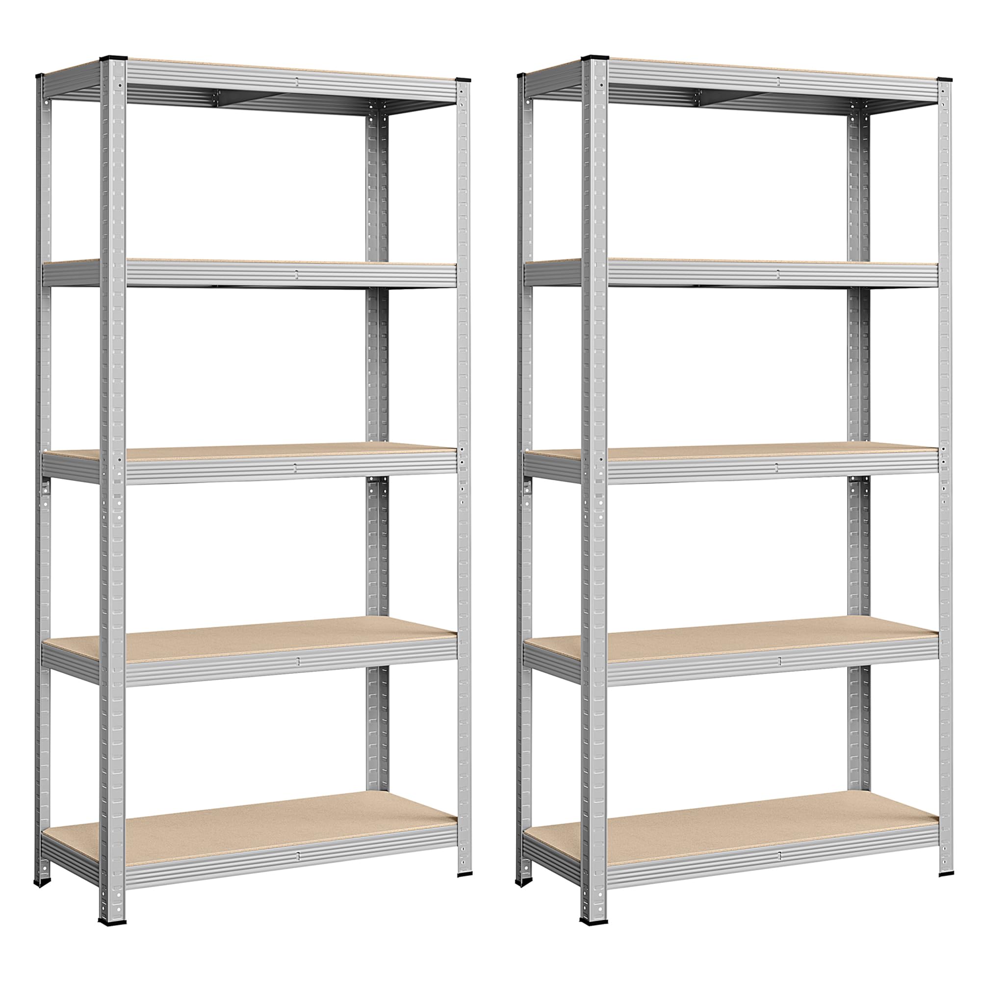 songmics-schwerlastregal-glr80sv-2er-set-40-x-90-x-180-cm-metall-silber-5-b-den image 1