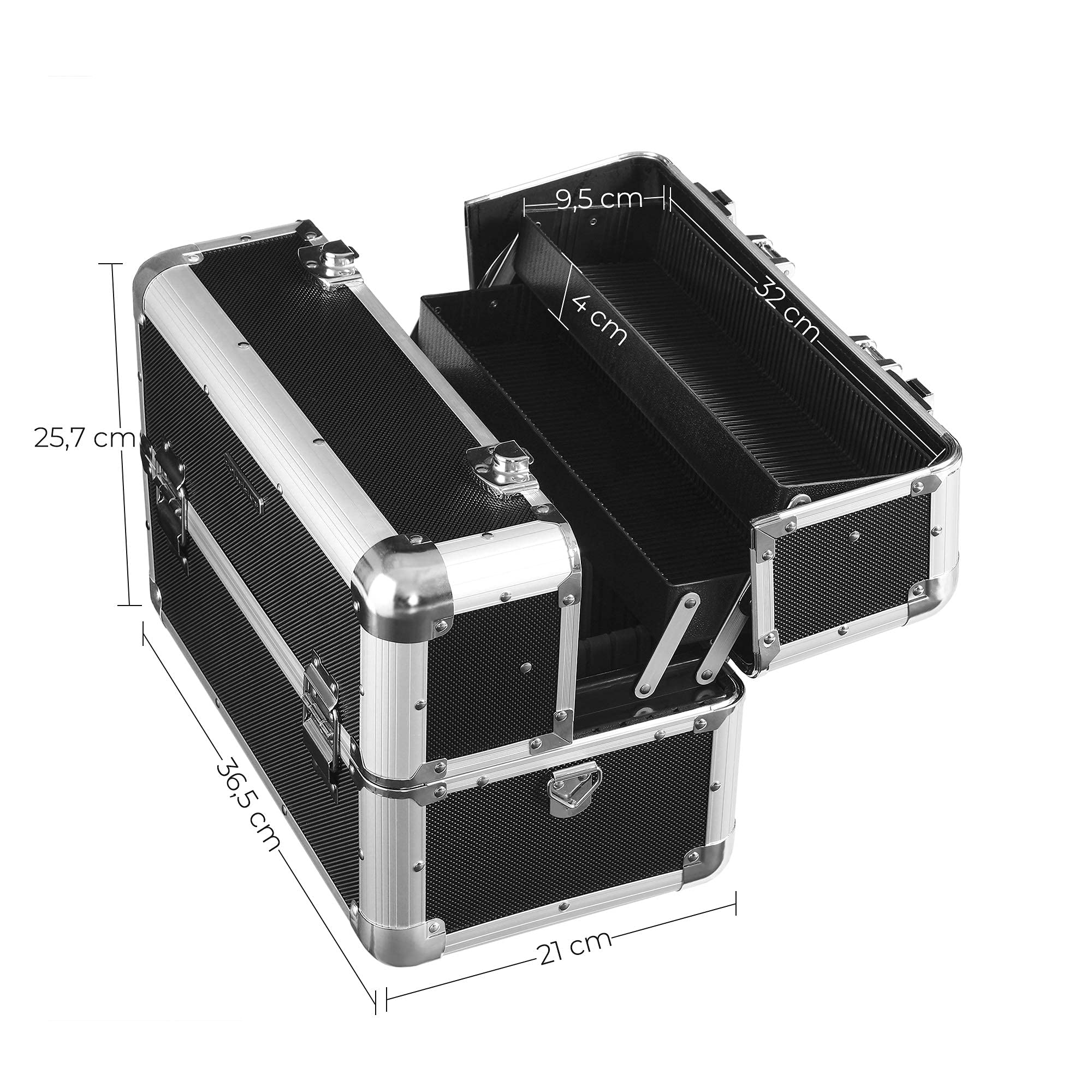 songmics-kosmetikkoffer-xxl-alu-36-5-cm-schwarz image 6