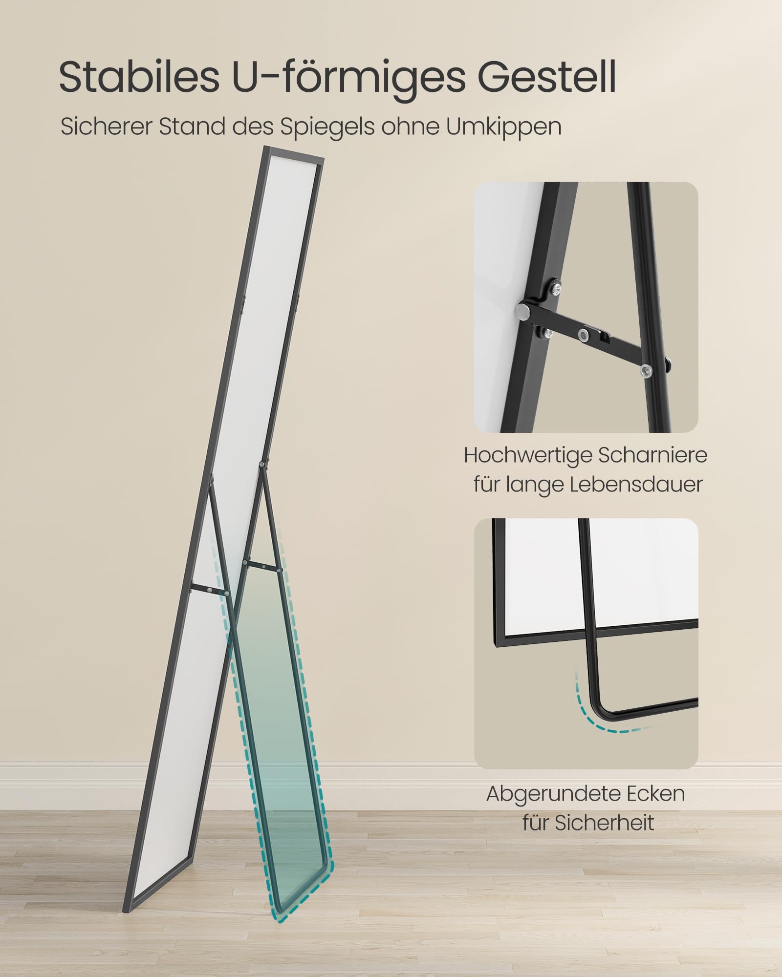 songmics-ganzk-rperspiegel-lfm050bd01-160x50-cm-alurahmen-tintenschwarz image 4