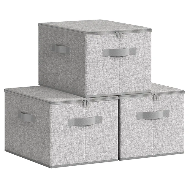 songmics-aufbewahrungsbox-3er-set-40x30x25-cm-taubengrau-rzb003w01 image 1
