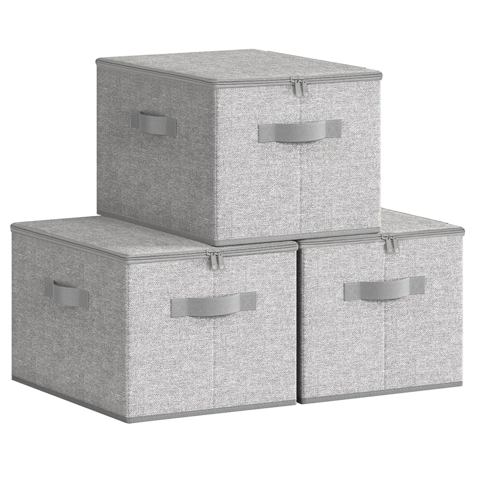 songmics-aufbewahrungsbox-3er-set-40x30x25-cm-taubengrau-rzb003w01 image 1
