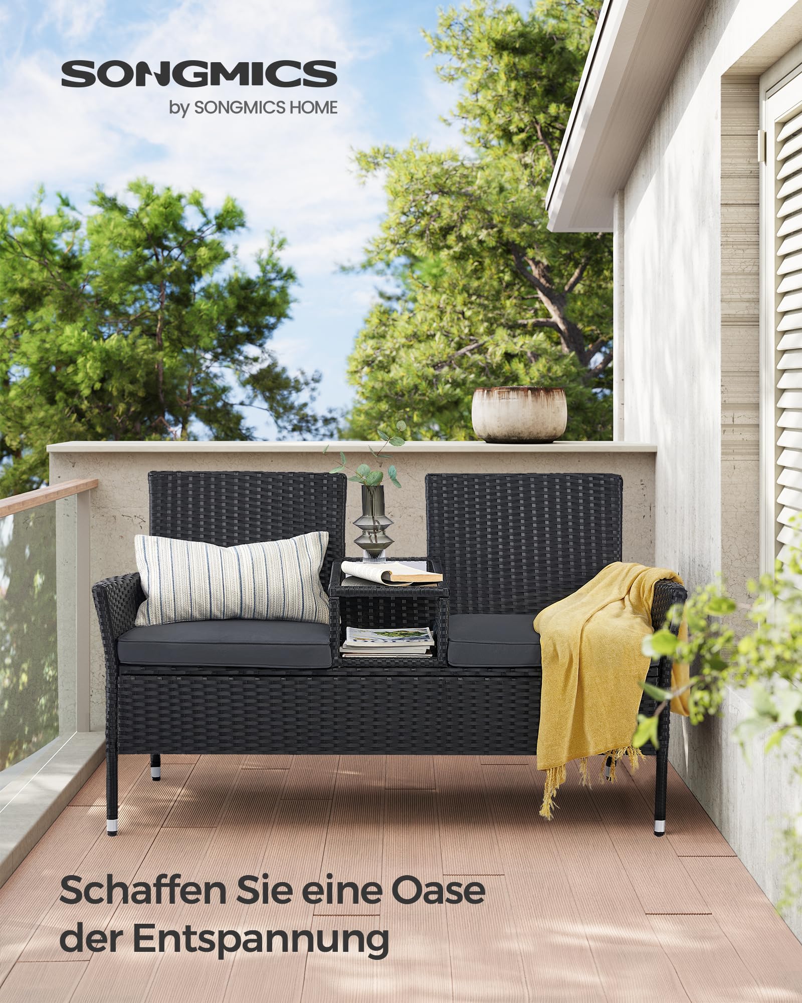 songmics-ggf022b01-balkonsofa-gartenbank-mit-tisch-pe-rattan-schwarz-dunkelgrau image 3