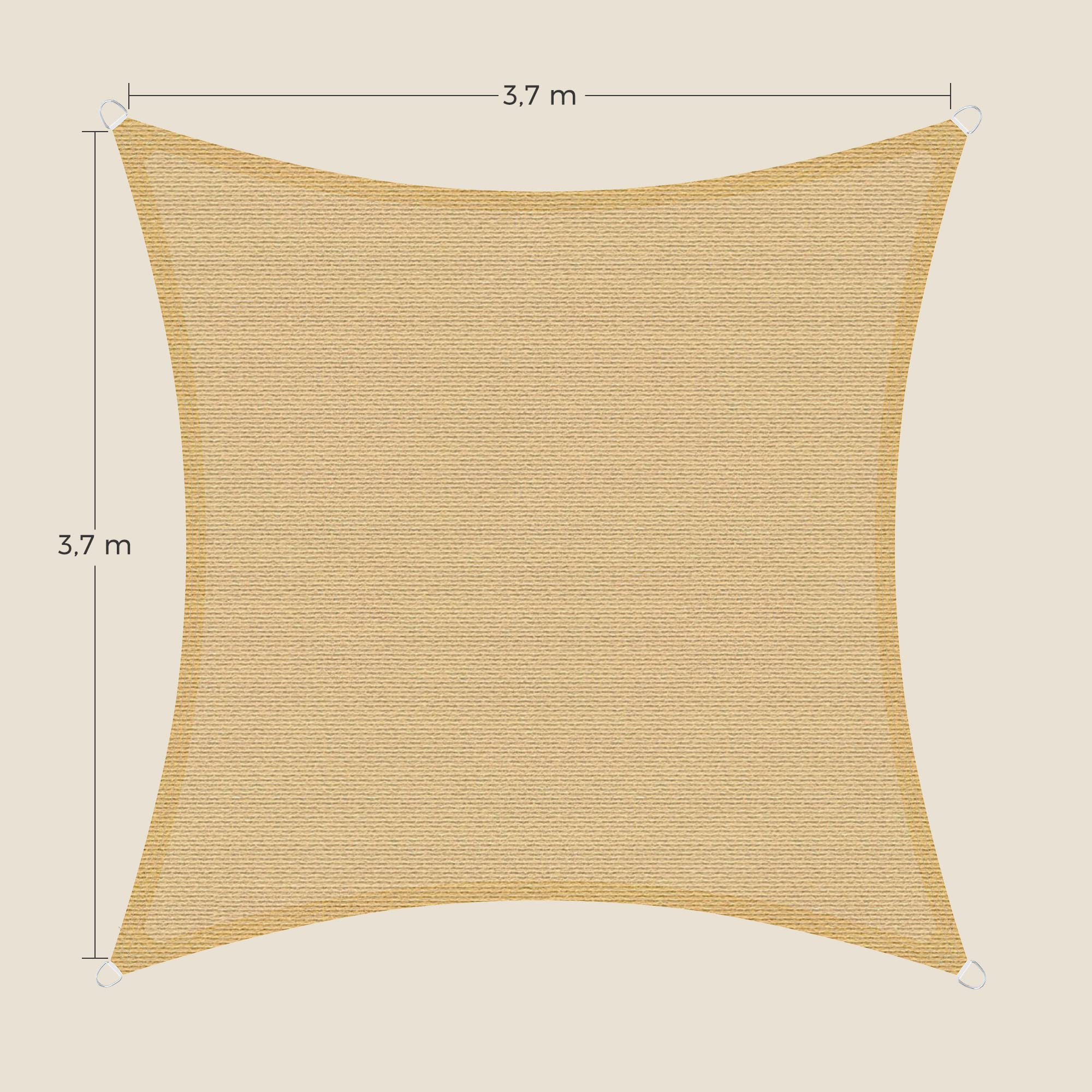 songmics-sonnensegel-3-7-x-3-7-m-hdpe-sandgelb-gss002y01 image 4