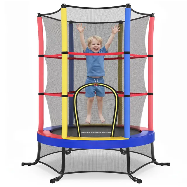songmics-trampolin-kinder-174-cm-mit-sicherheitsnetz-indoor-outdoor-bis-50-kg image 1