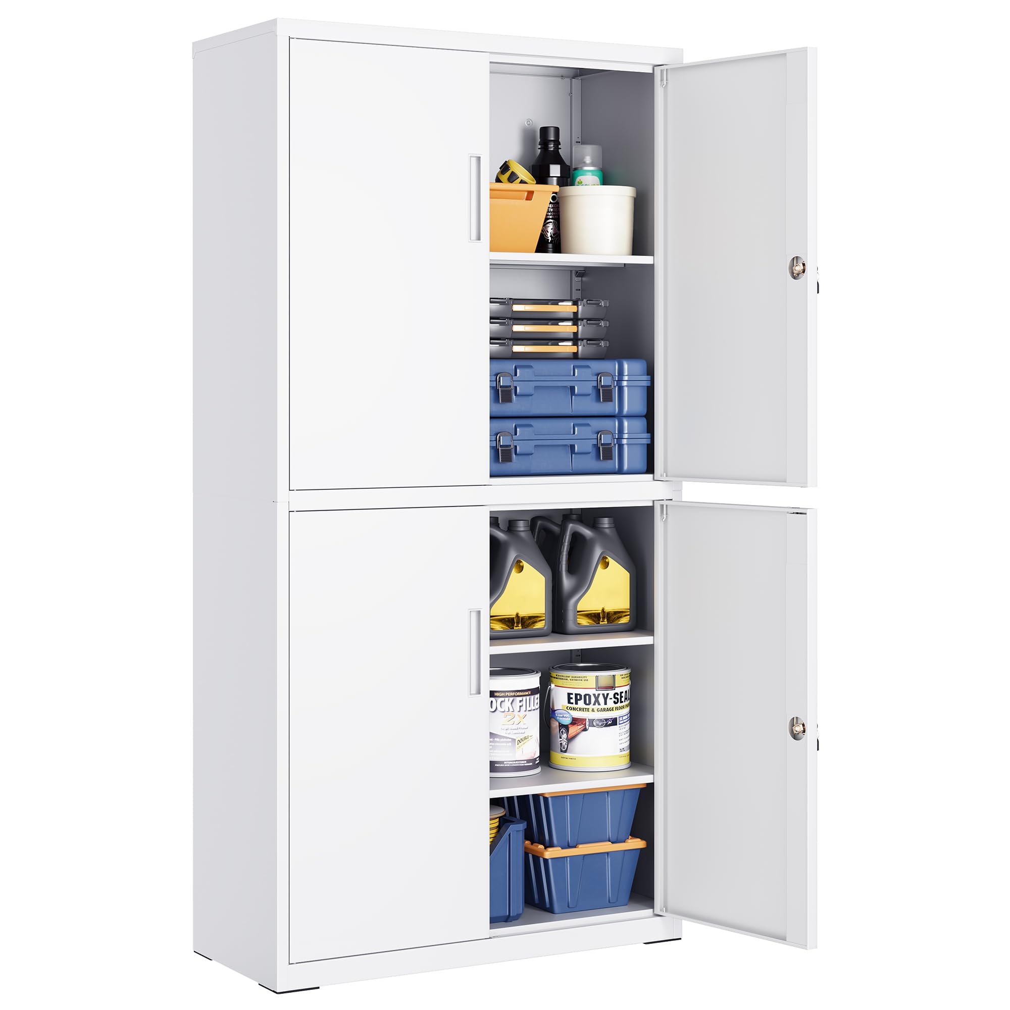 songmics-aktenschrank-omc016b01-stahlschrank-40-x-80-x-180-cm-5-ebenen-4-t-ren-m image 7