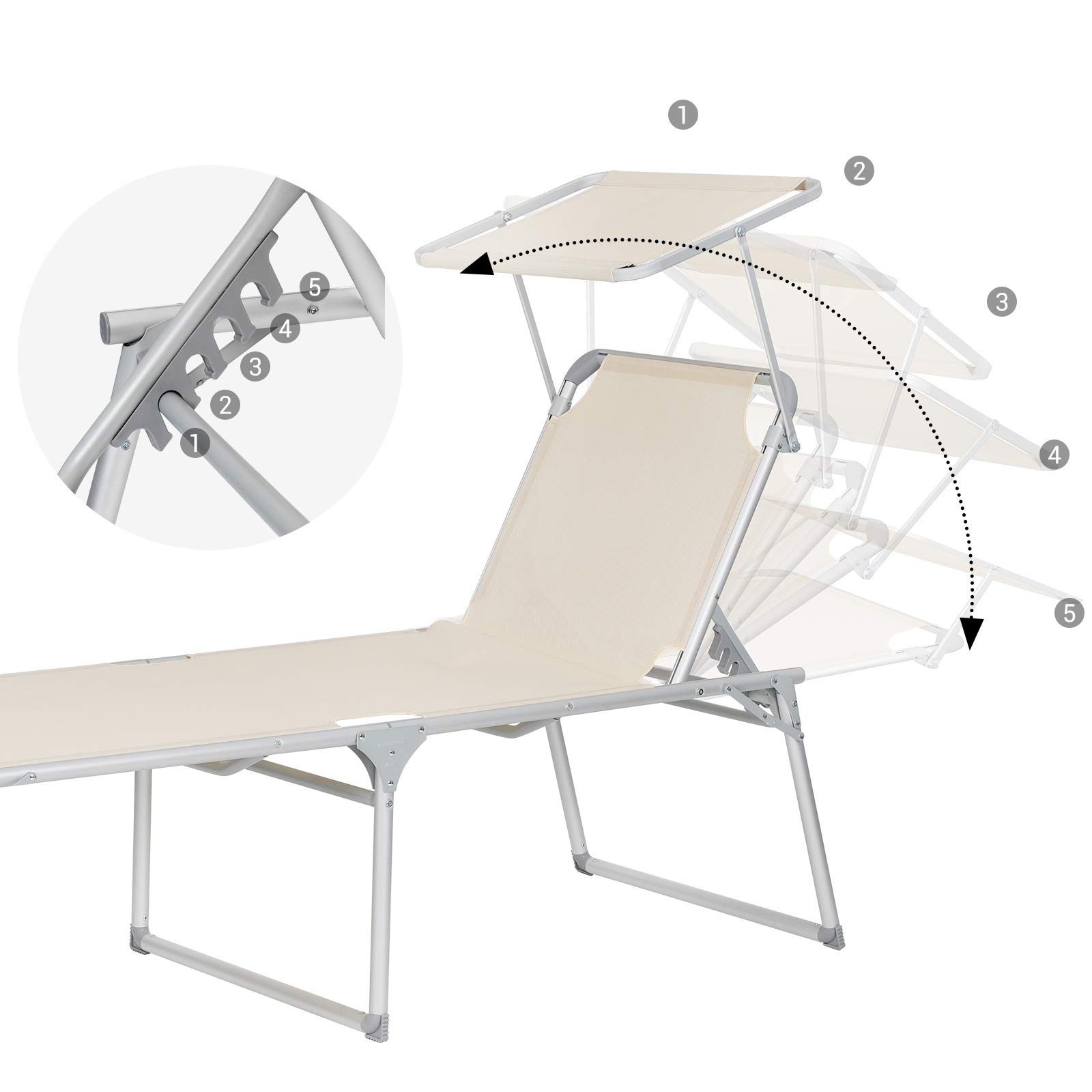 songmics-sonnenliege-gcb26be-mit-dach-65-x-200-x-48-cm-beige-bis-150-kg image 4