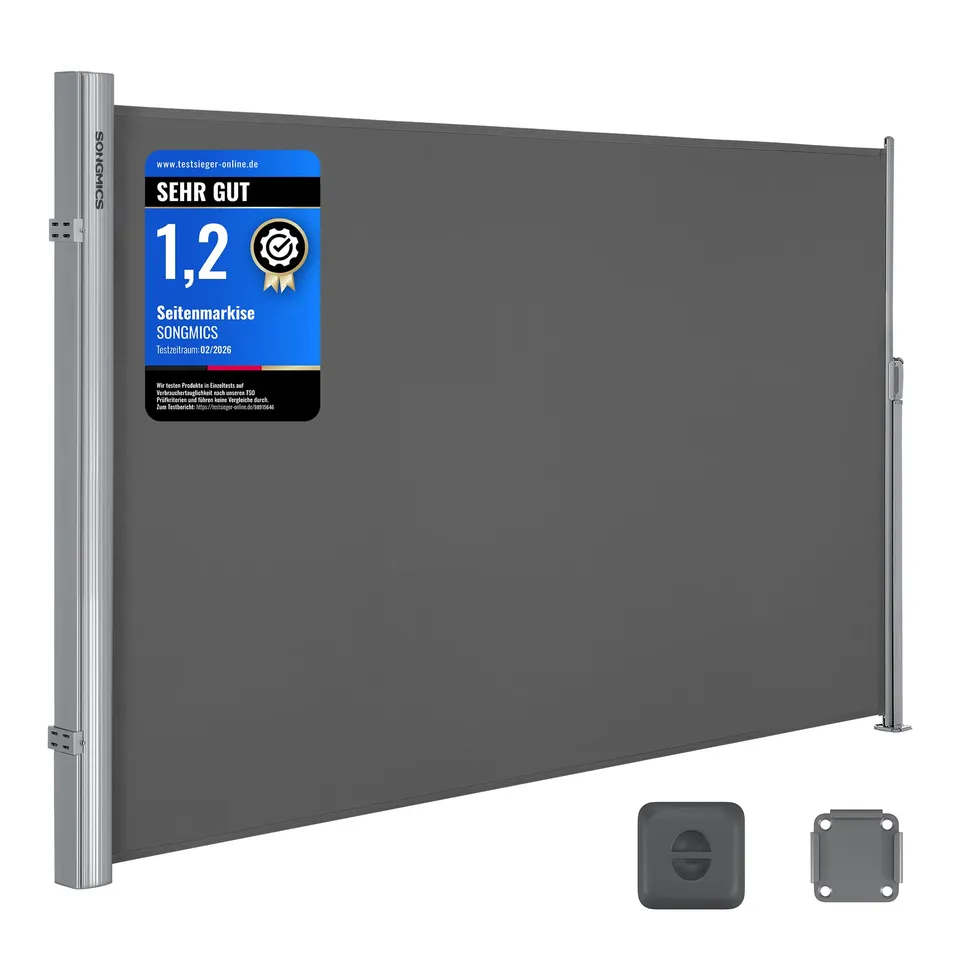 songmics-alu-seitenmarkise-ausziehbar-200-x-400-cm-anthrazit-gsa204g01 image 1