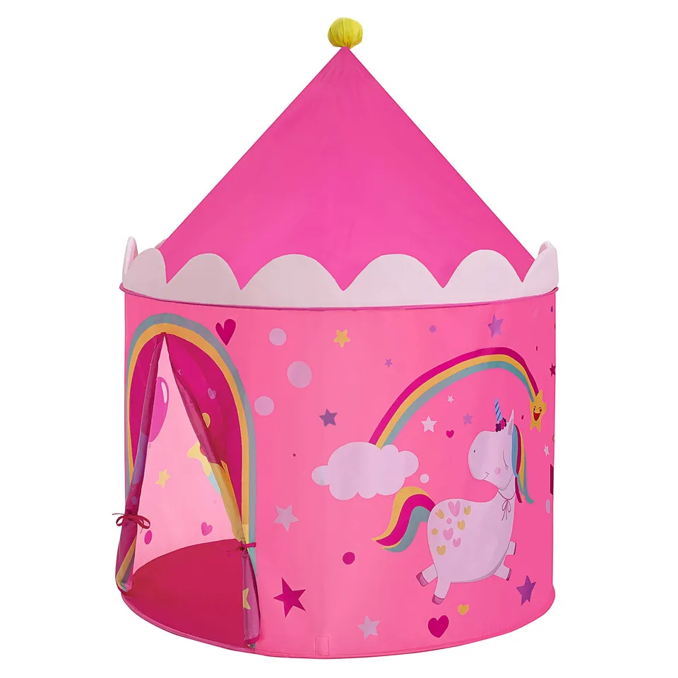 songmics-spielzelt-lpt04py-pink-gelb-prinzessinnenschloss-101x135-cm image 1