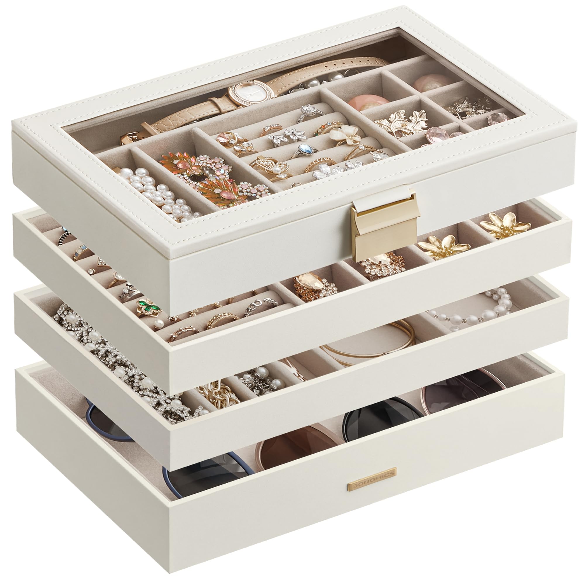 songmics-gisella-schmuckk-stchen-4-ebenen-jbc164w01-wei-stapelbares-schmucktable image 1