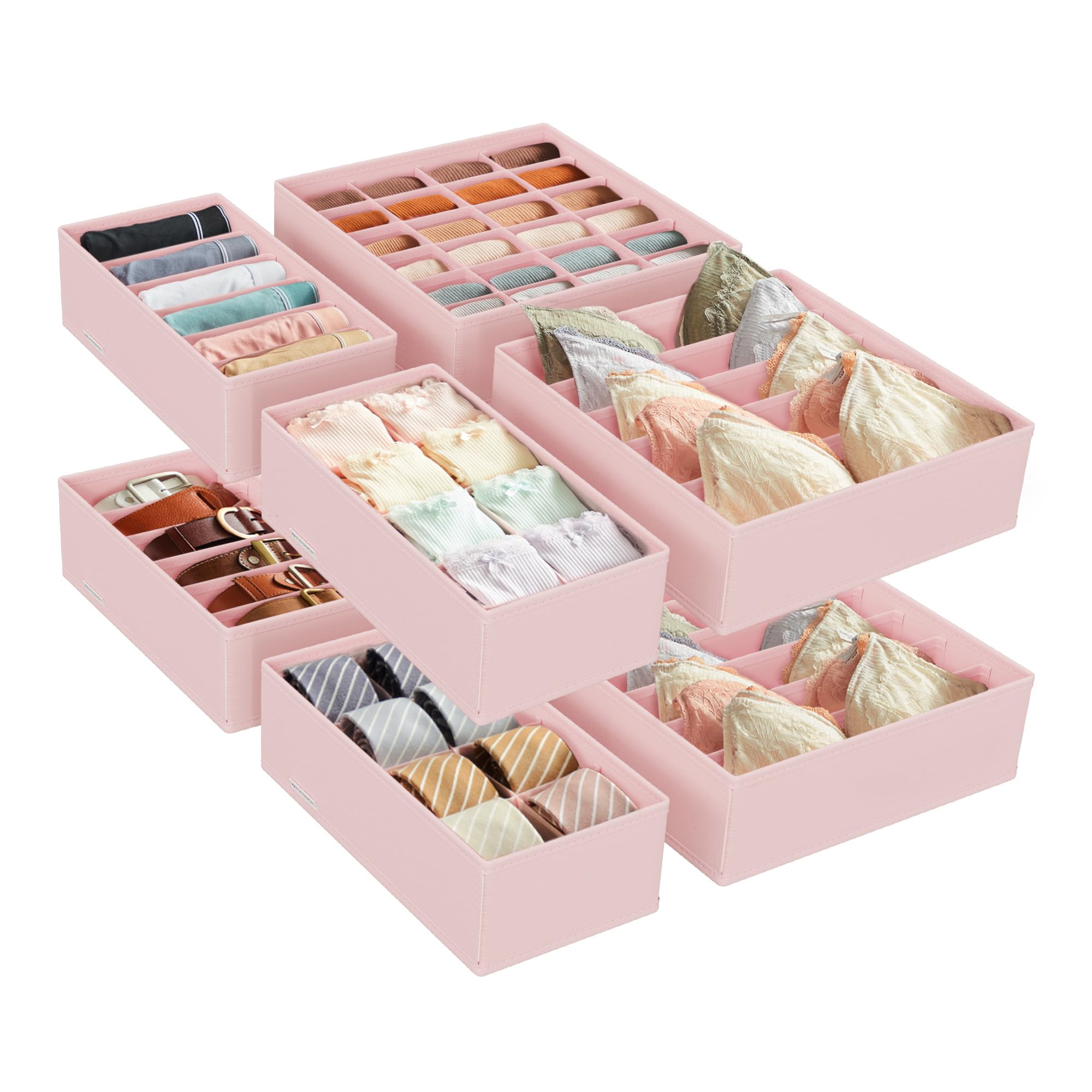songmics-unterw-sche-organizer-8er-set-faltbar-rosa-rus008p01 image 1