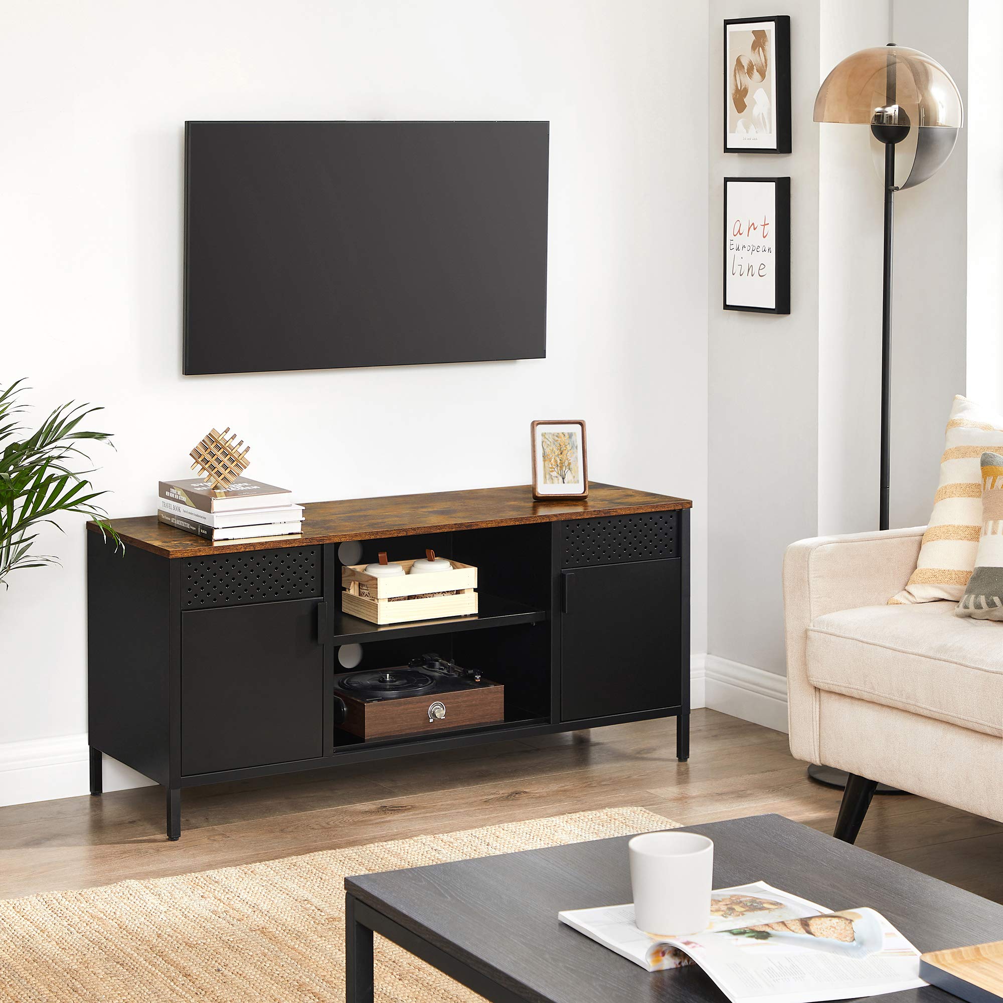 songmics-tv-schrank-lowboard-lts103b01-f-r-fernseher-bis-55-zoll image 2