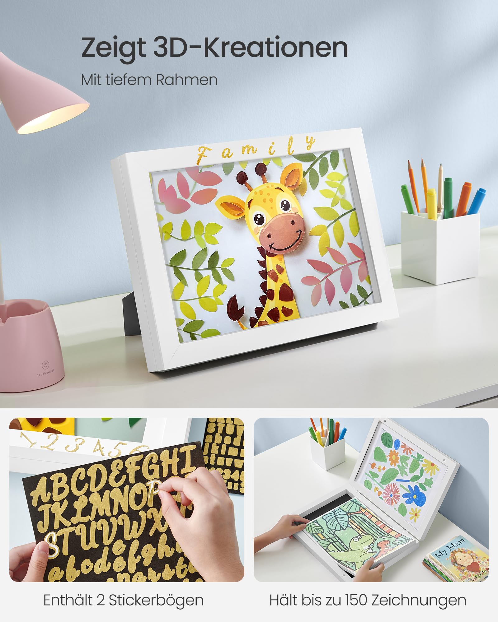 songmics-bilderrahmen-2er-set-a4-rpf052w02-mattwei-kinder-kunstrahmen-mit-aufbew image 4