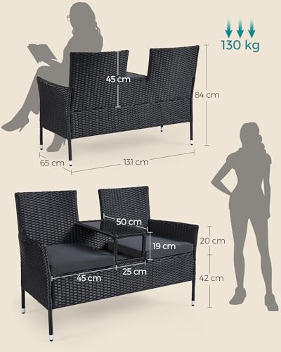 songmics-ggf022b01-balkonsofa-gartenbank-mit-tisch-pe-rattan-schwarz-dunkelgrau image 8
