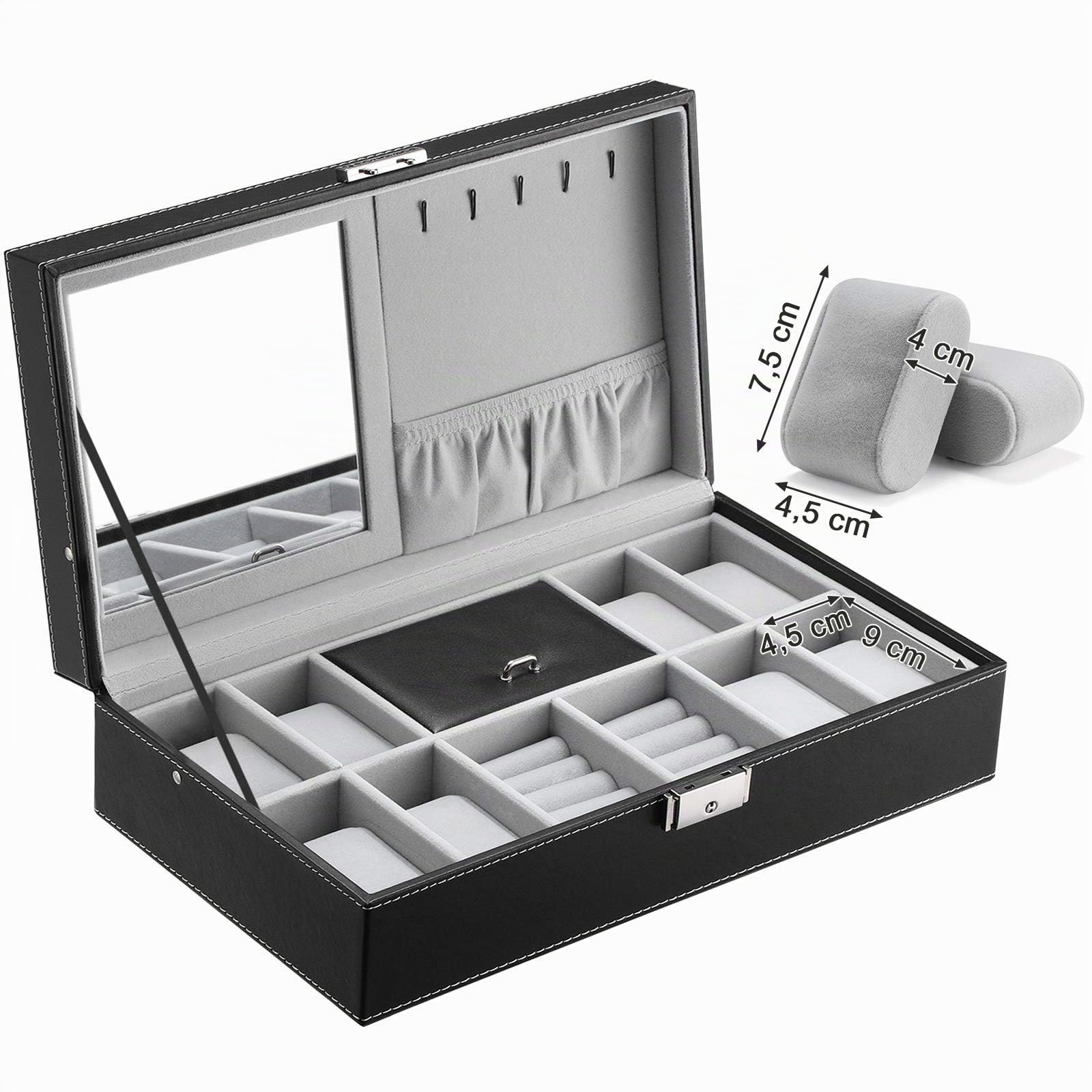 songmics-uhrenkoffer-jwb41b-uhrenbox-f-r-8-uhren-mit-spiegel-schwarz image 7
