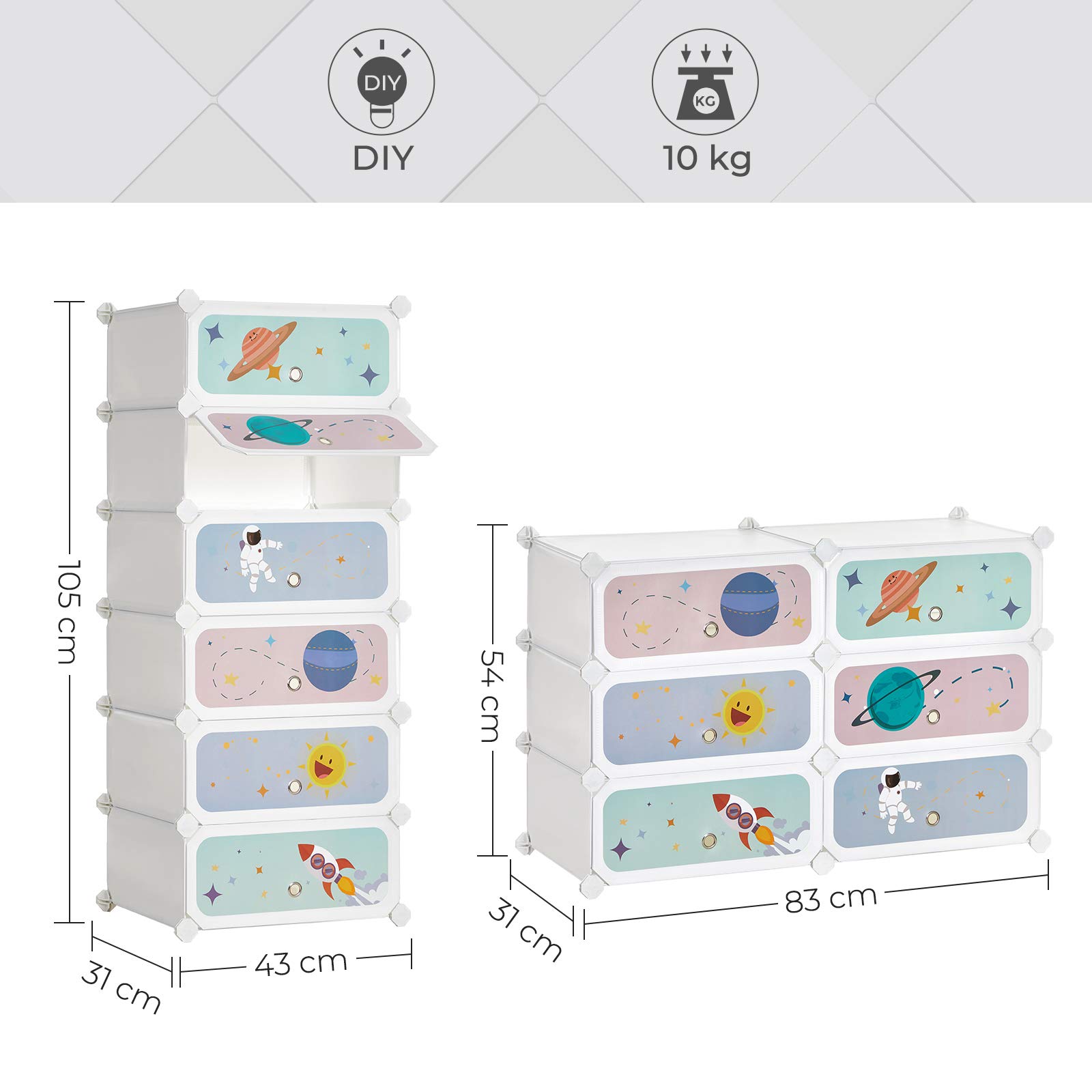 songmics-lpc904w01-kinderschuhregal-6-f-cher-wei-weltraum-motiv image 3