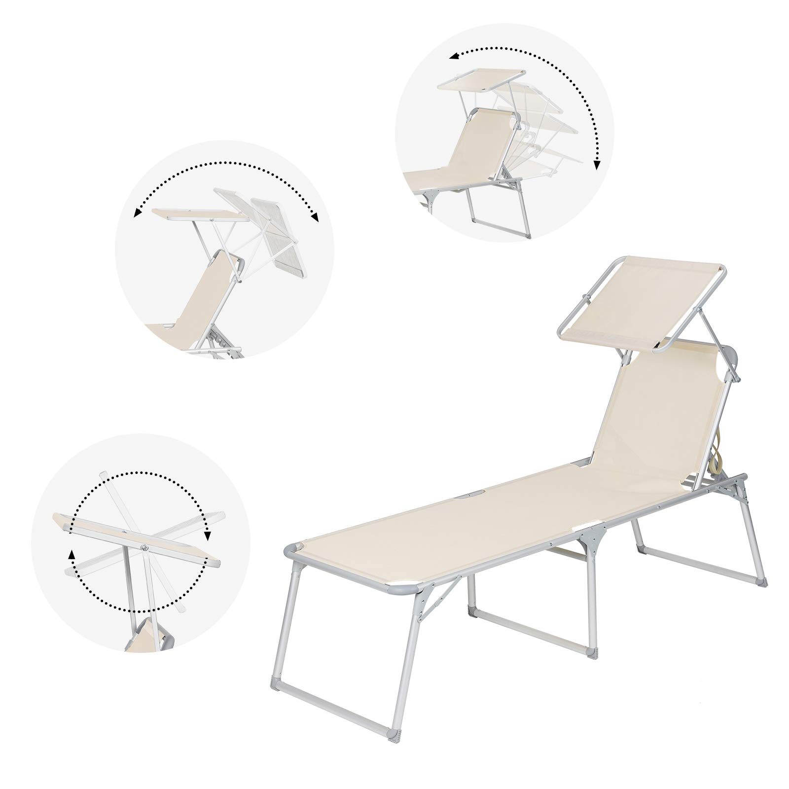 songmics-sonnenliege-gcb26be-mit-dach-65-x-200-x-48-cm-beige-bis-150-kg image 5
