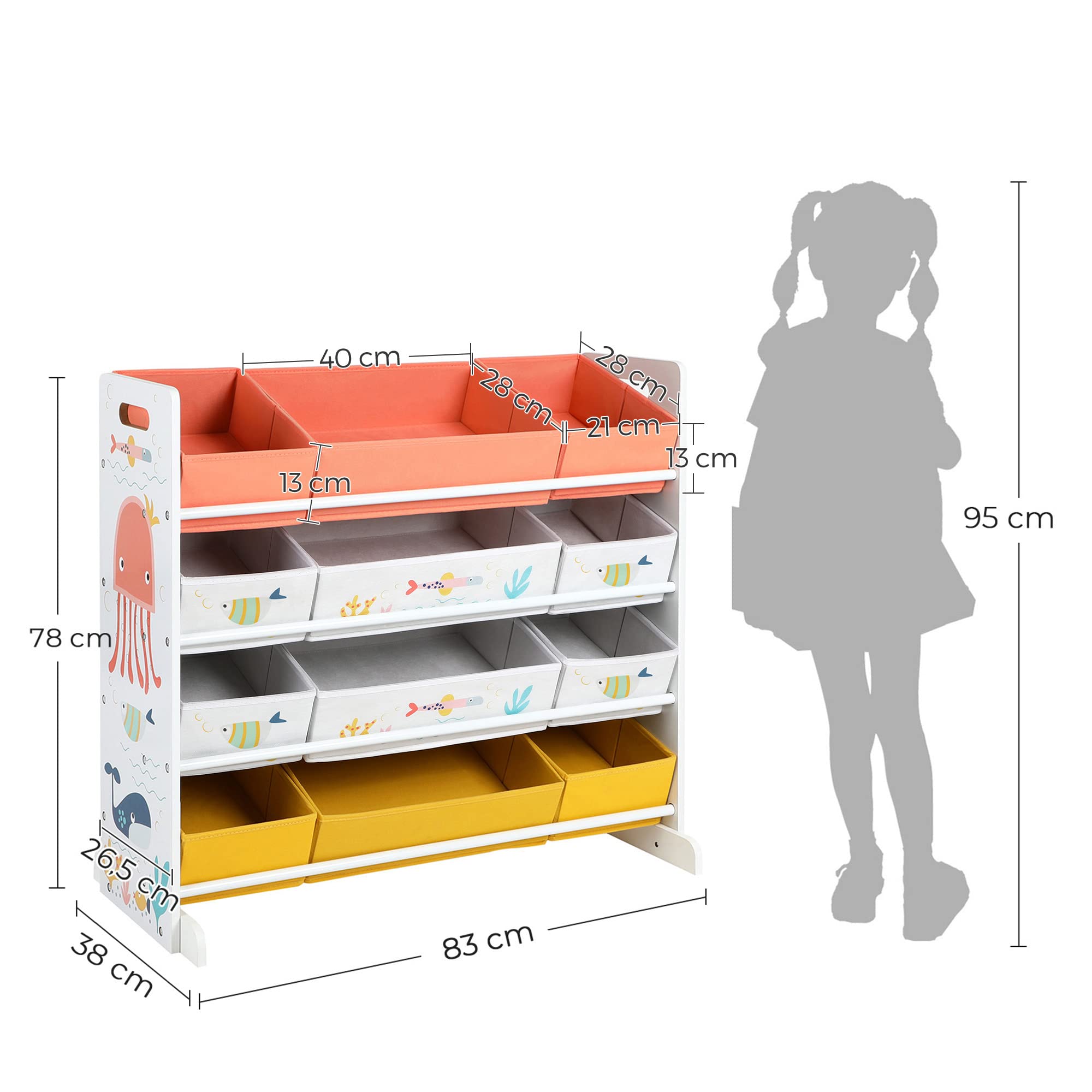 songmics-spielzeugregal-gkrs04wt-mit-12-stoffboxen-kinderzimmer-organizer-wei image 3