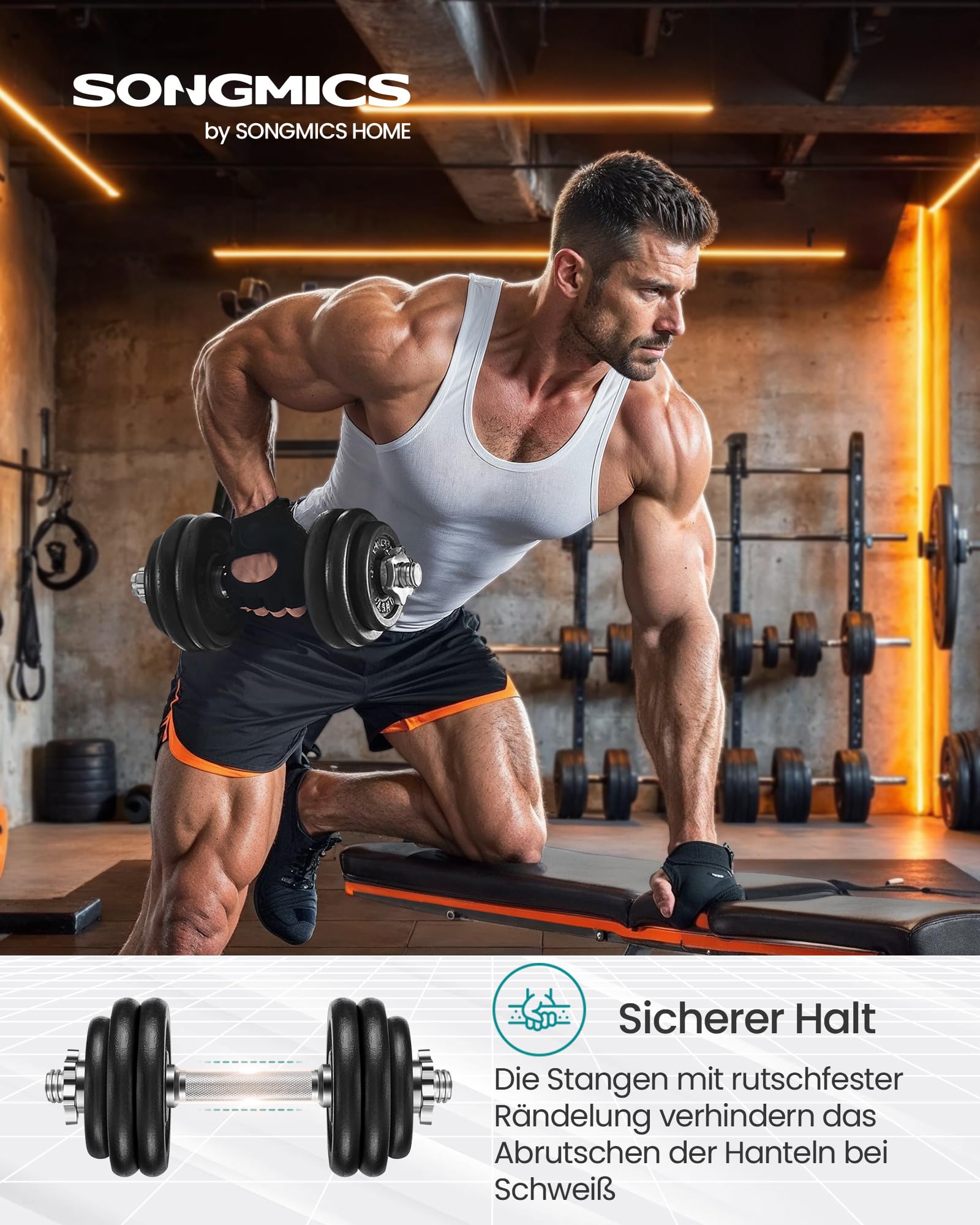 songmics-hantelset-gusseisen-verstellbar-30-kg-2x-15-kg-kurzhanteln-schwarz image 2