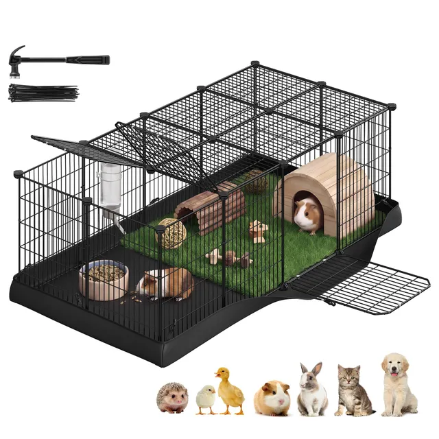 songmics-freilaufgehege-f-r-kaninchen-140x70x45-cm-mit-bodenmatte image 1