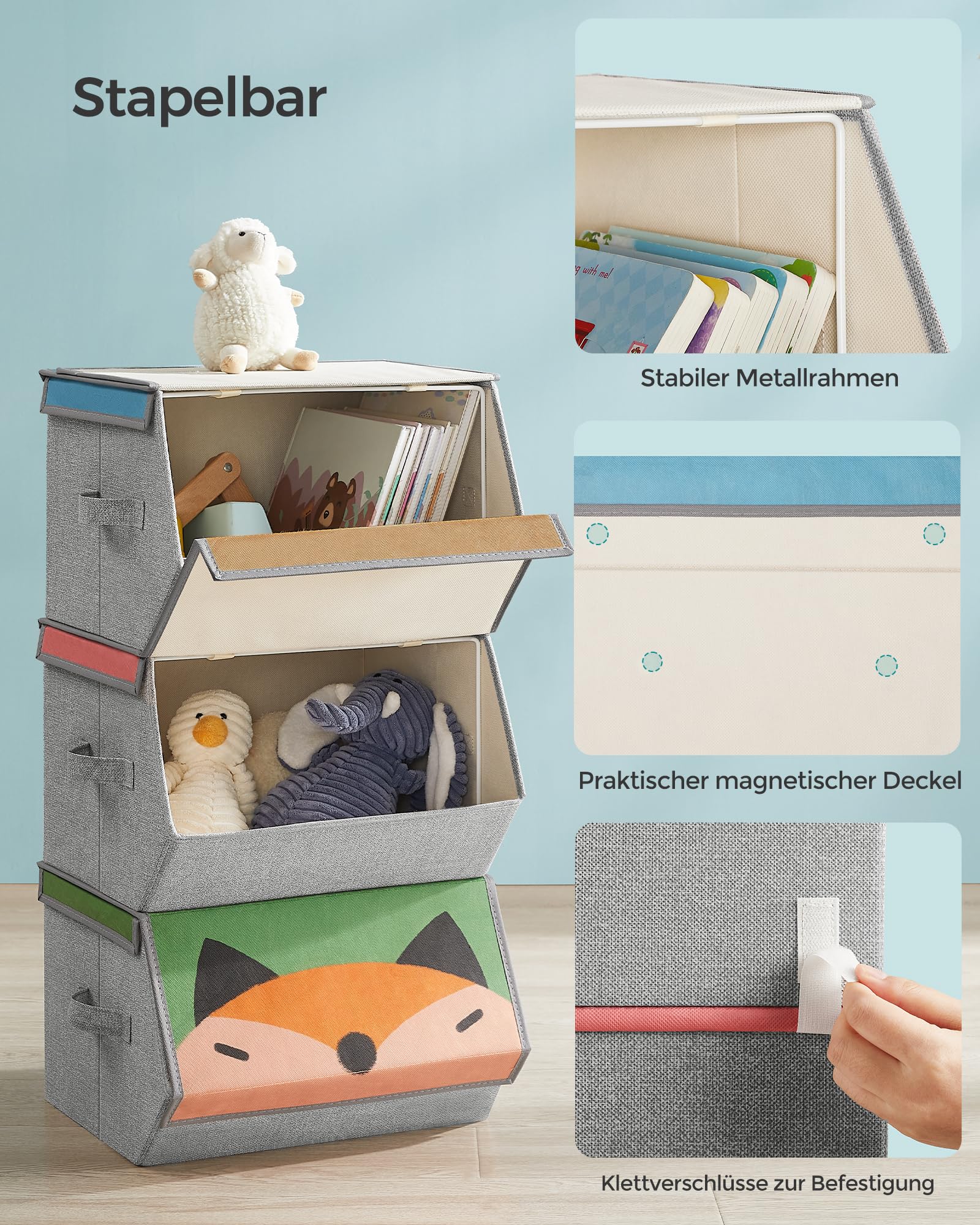 songmics-aufbewahrungsboxen-3er-set-rfb760p03-faltboxen-mit-tier-motiv-und-magne image 4