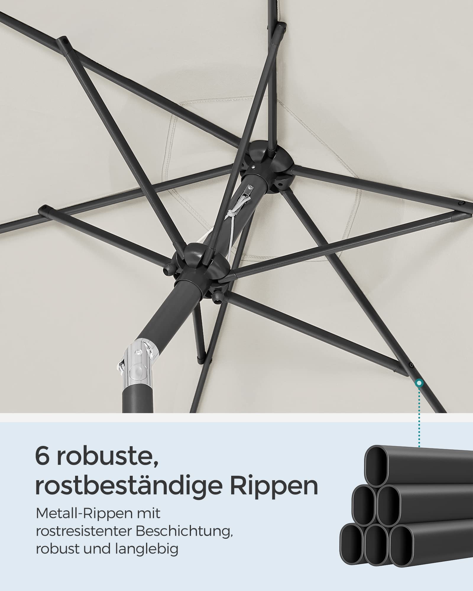 songmics-sonnenschirm-200-cm-mit-kurbel-upf-50-beige-gpu202m01 image 6