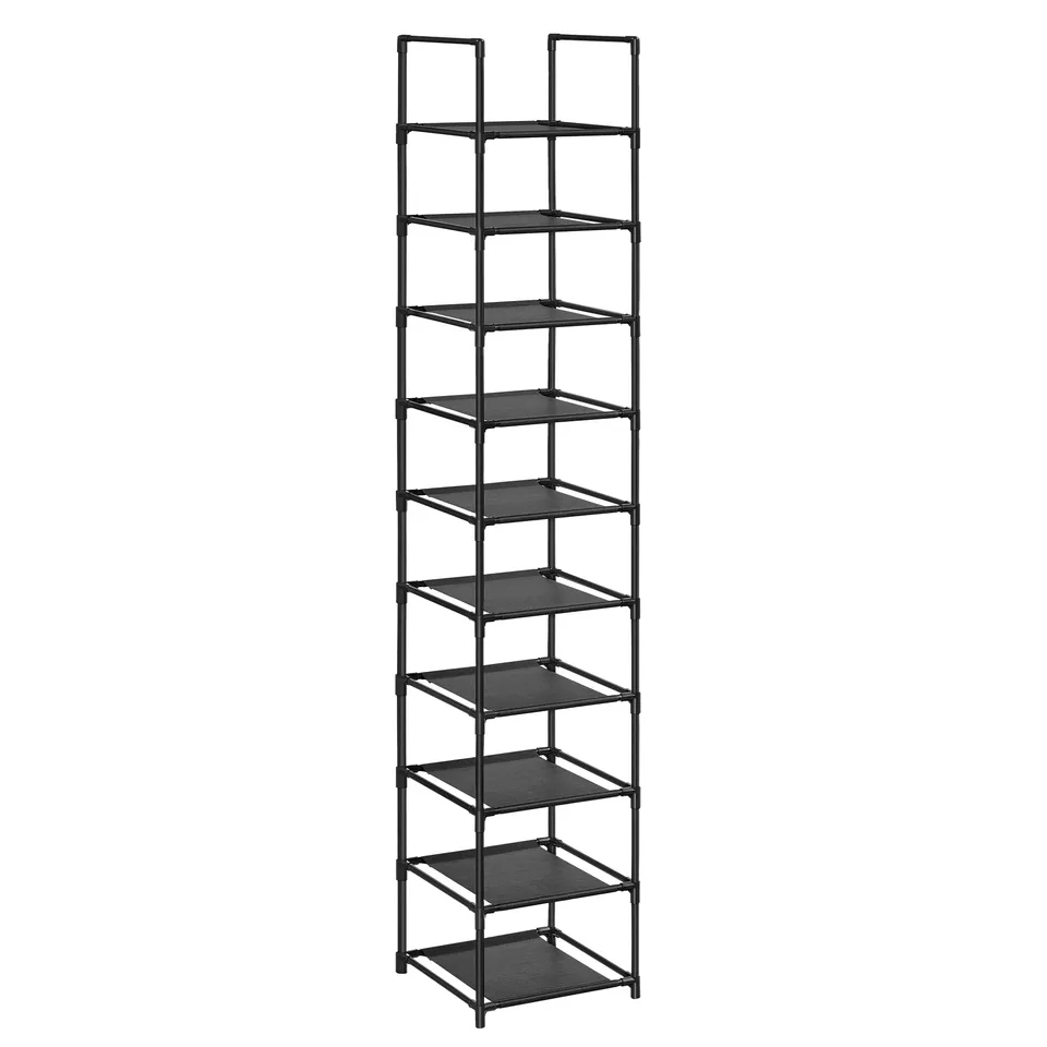 songmics-schuhregal-10-ebenen-schmal-33-x-33-x-173-cm-schwarz-lsr110b02 image 1