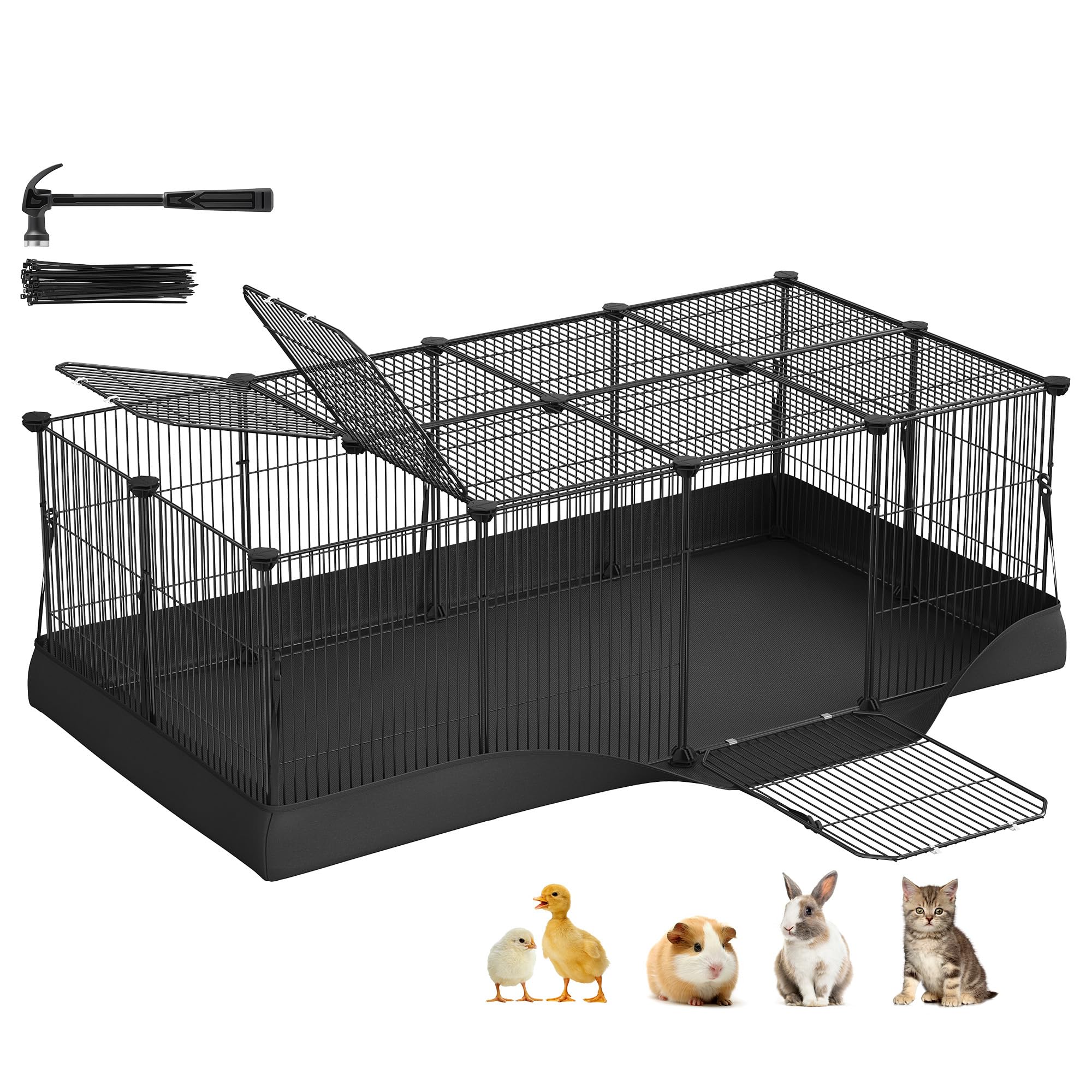 songmics-freilaufgehege-f-r-kaninchen-140x70x45-cm-mit-bodenmatte image 8