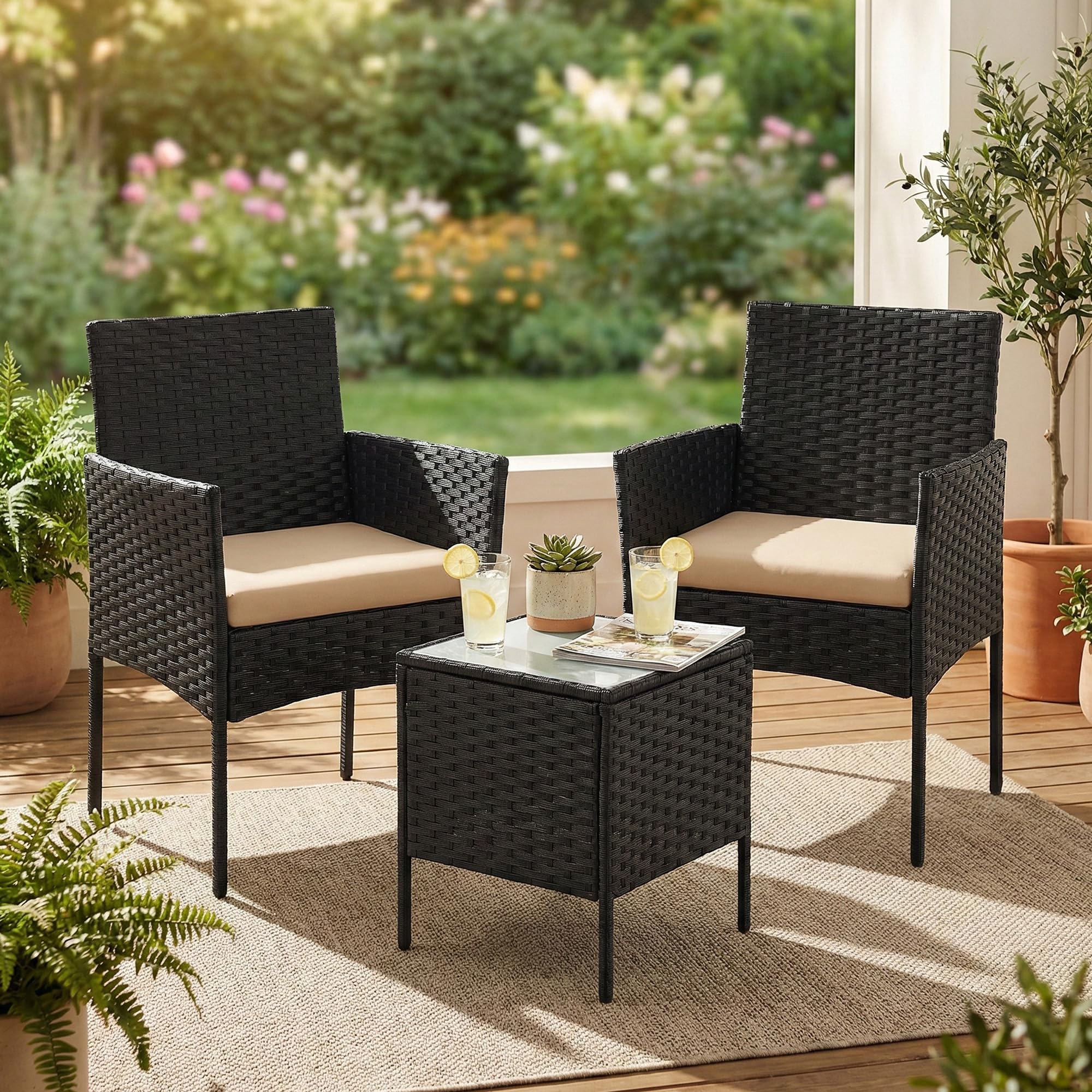 songmics-balkonm-bel-set-ggf003b01-pe-polyrattan-schwarz-taupe-tisch-2-st-hle image 1