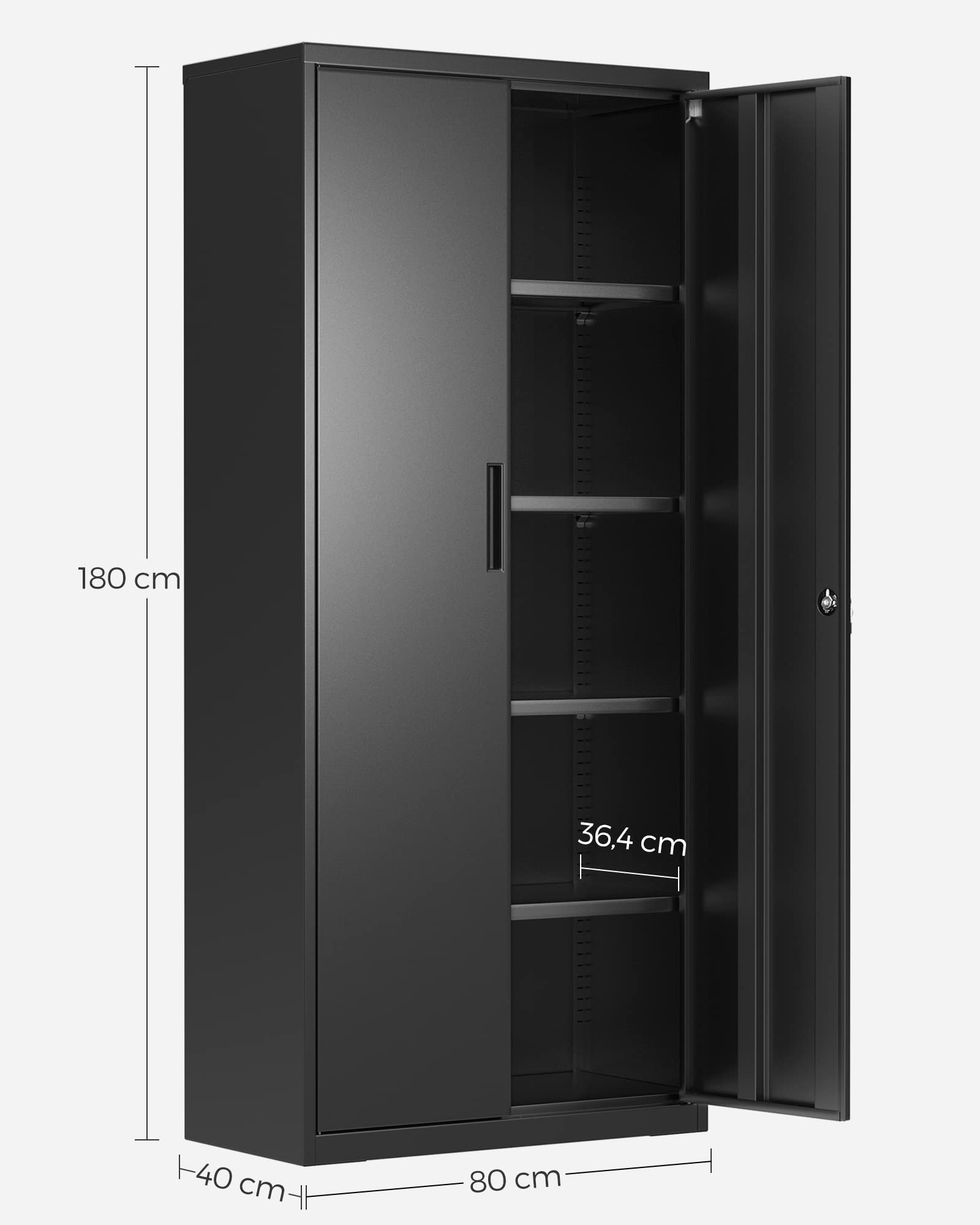songmics-aktenschrank-metall-5-ebenen-80x40x180-cm-mit-schloss-omc015b01 image 3