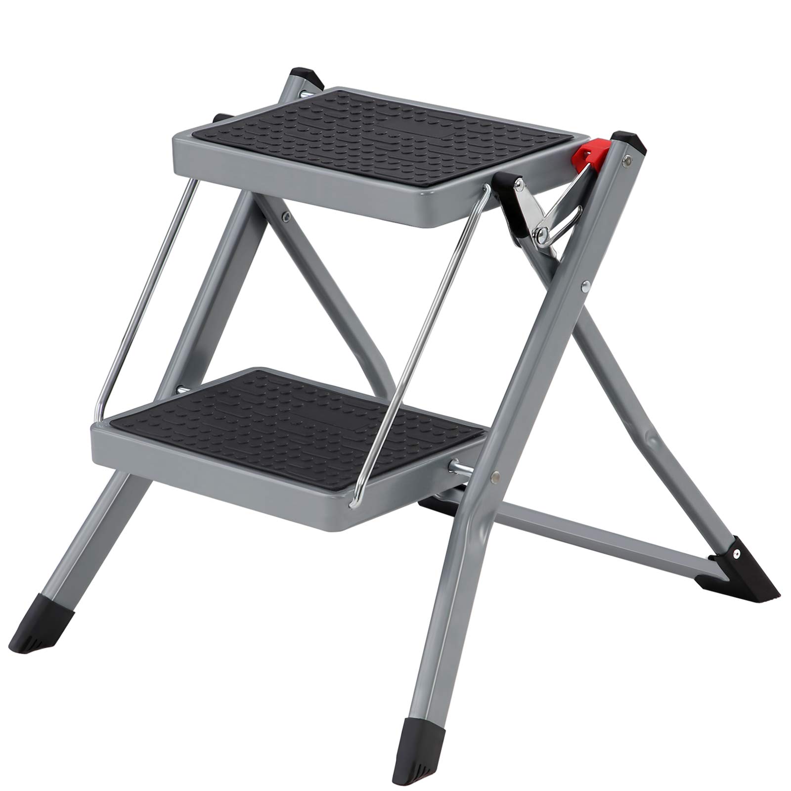 songmics-trittleiter-2-stufen-gsl02wt-stahl-wei-schwarz-150-kg image 8