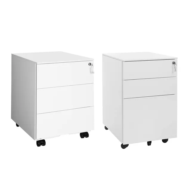 songmics-rollcontainer-ofc630wt-2er-set-wei-aktenschrank-mit-3-schubladen image 1