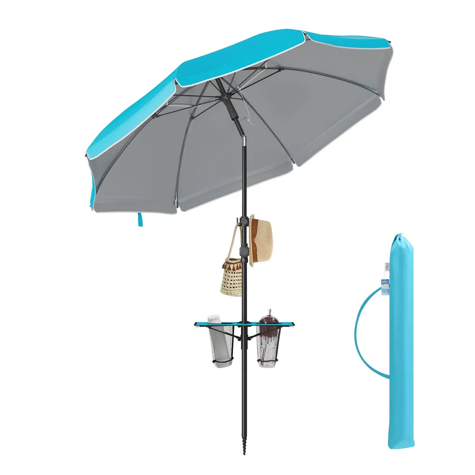 songmics-sonnenschirm-160-cm-gpu0080q01-strandschirm-upf-50-knickbar-h-henverste image 1