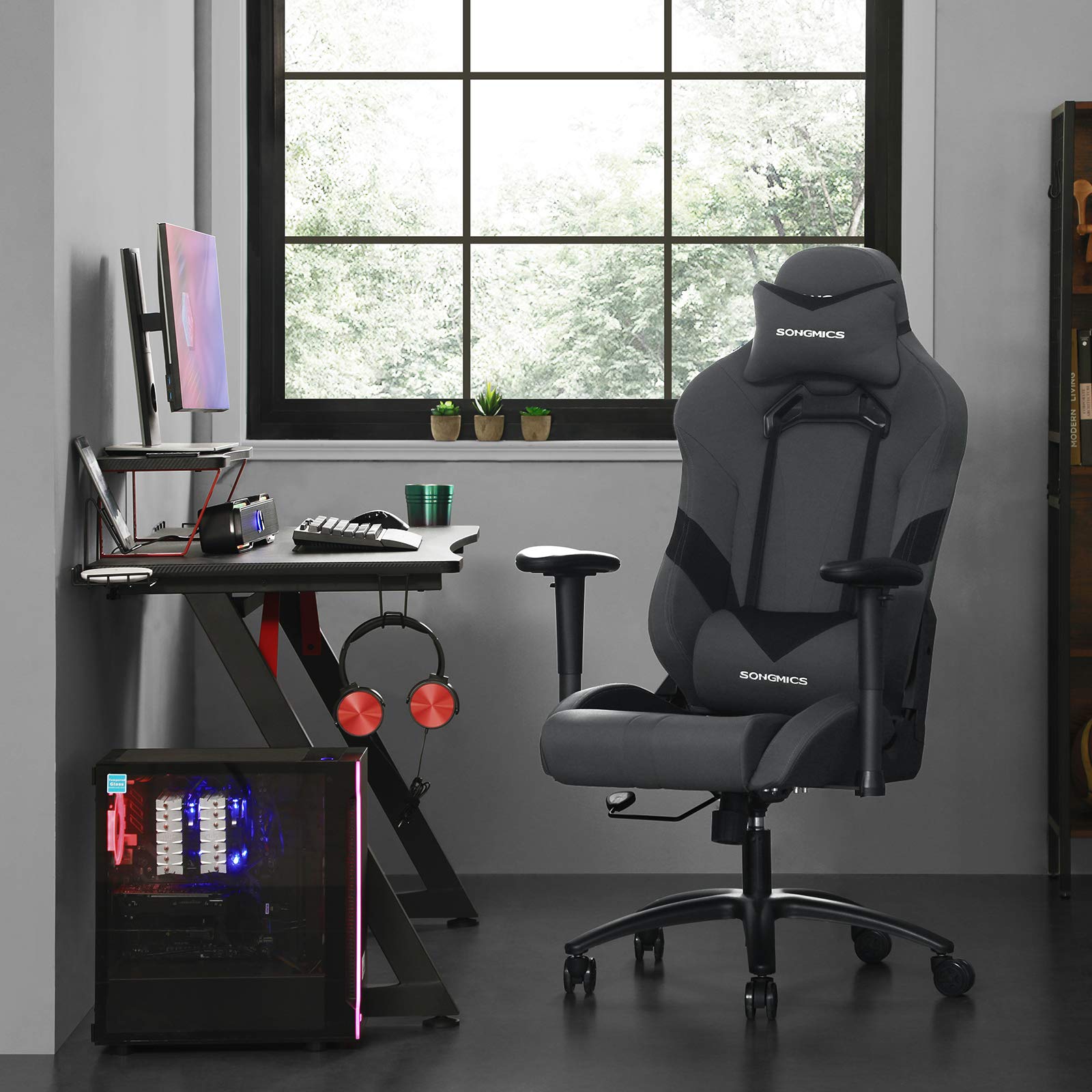 songmics-b-rostuhl-gaming-stuhl-rcg13g-grau-schwarz-ergonomisch-150-kg image 7