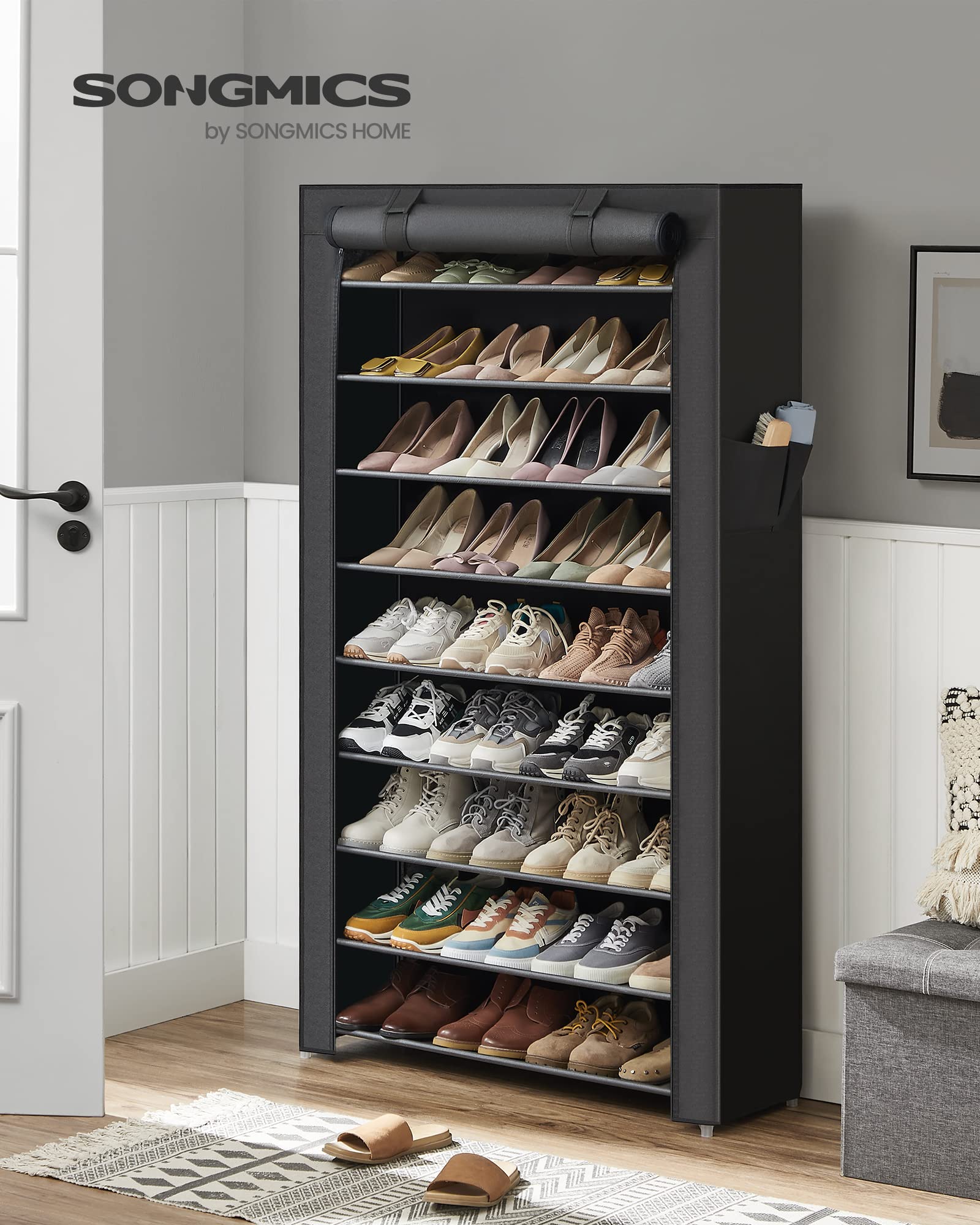 songmics-schuhregal-10-ebenen-28-x-88-x-160-cm-schwarz image 2